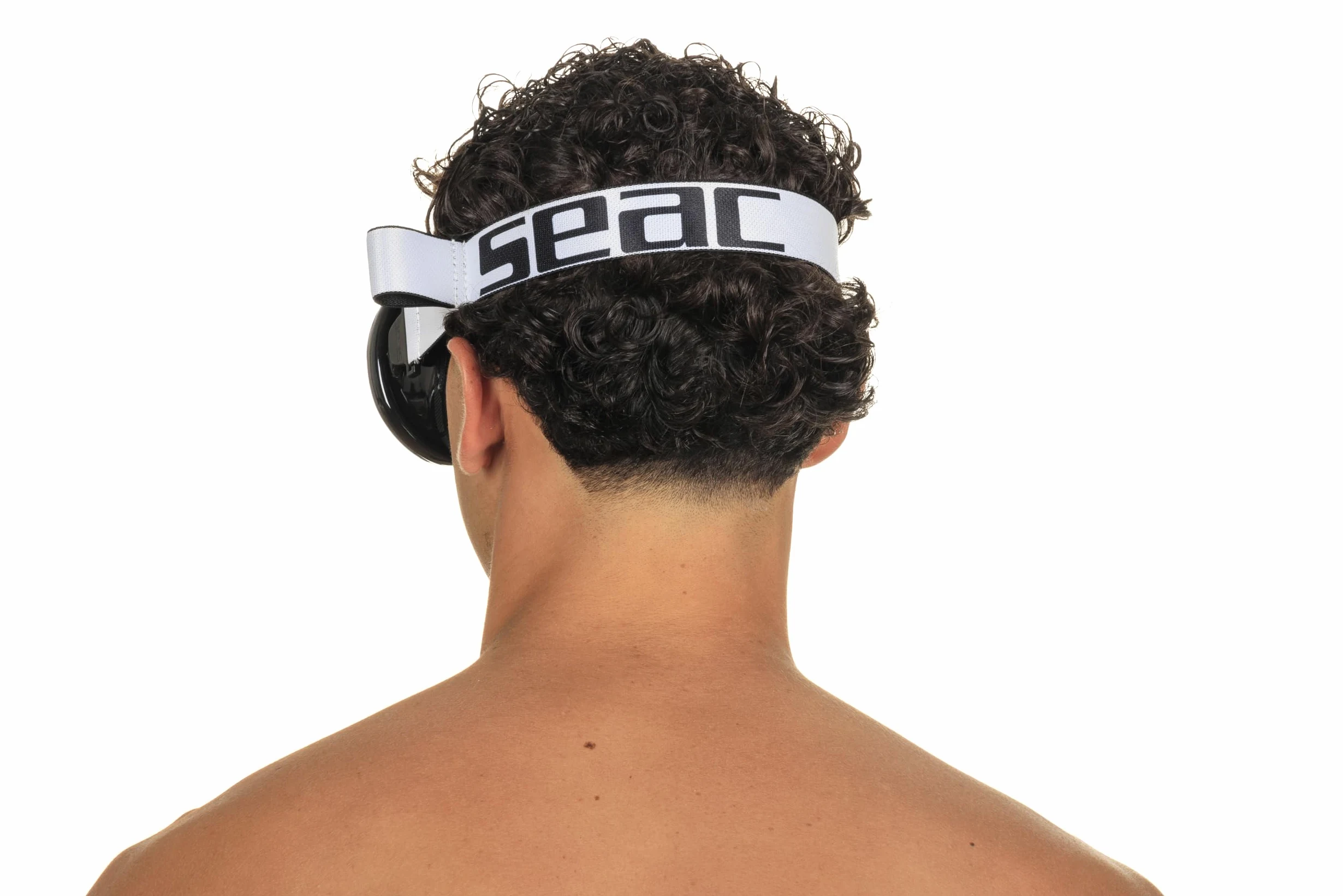 SEAC Sunrise máscara de Buceo y Snorkel de una Sola Cara de Vidrio Templado con Hebilla 3D, con Casco de Tela o Silicona, Unisex Adulto