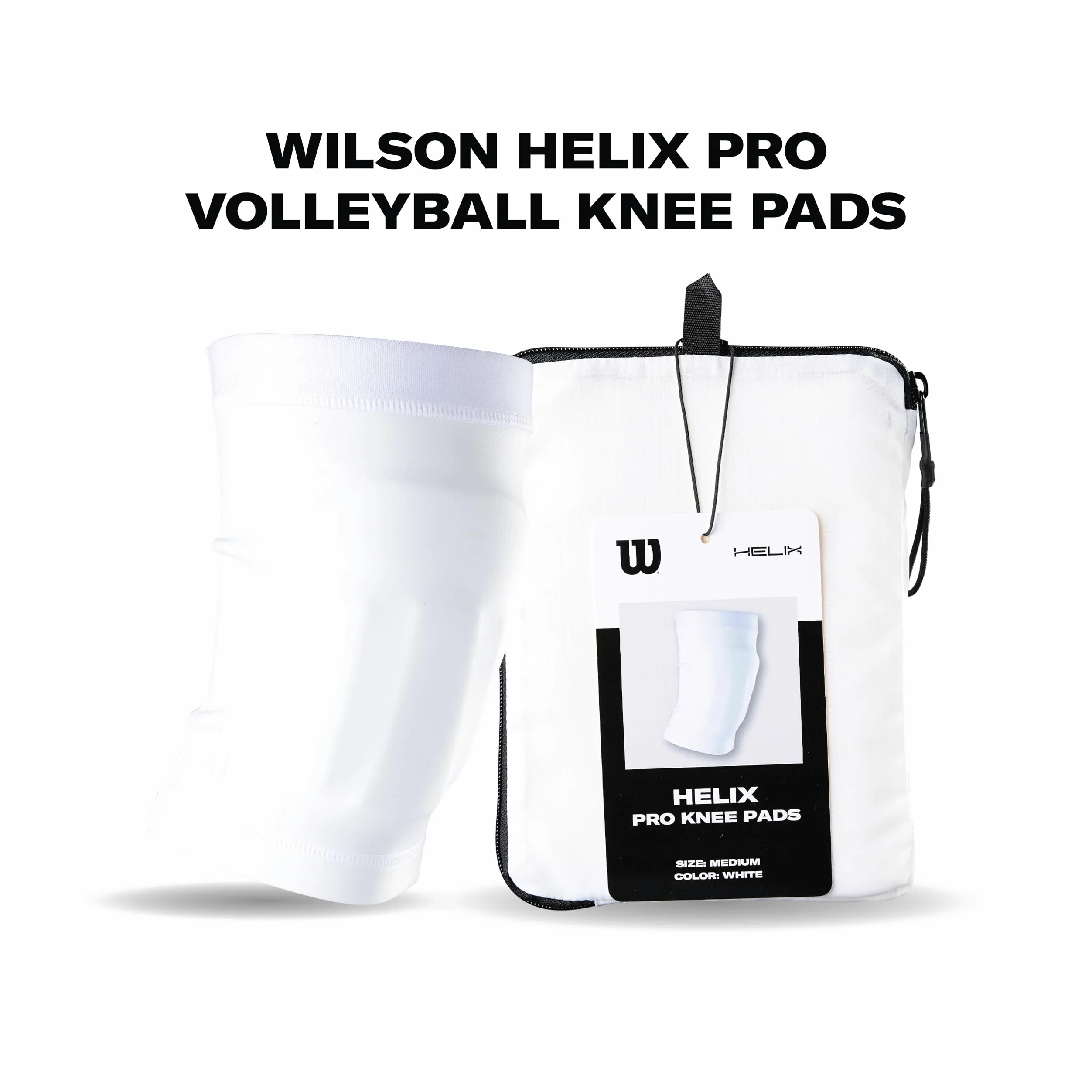 Wilson Helix Pro - Rodilleras de voleibol, medianas, color blanco