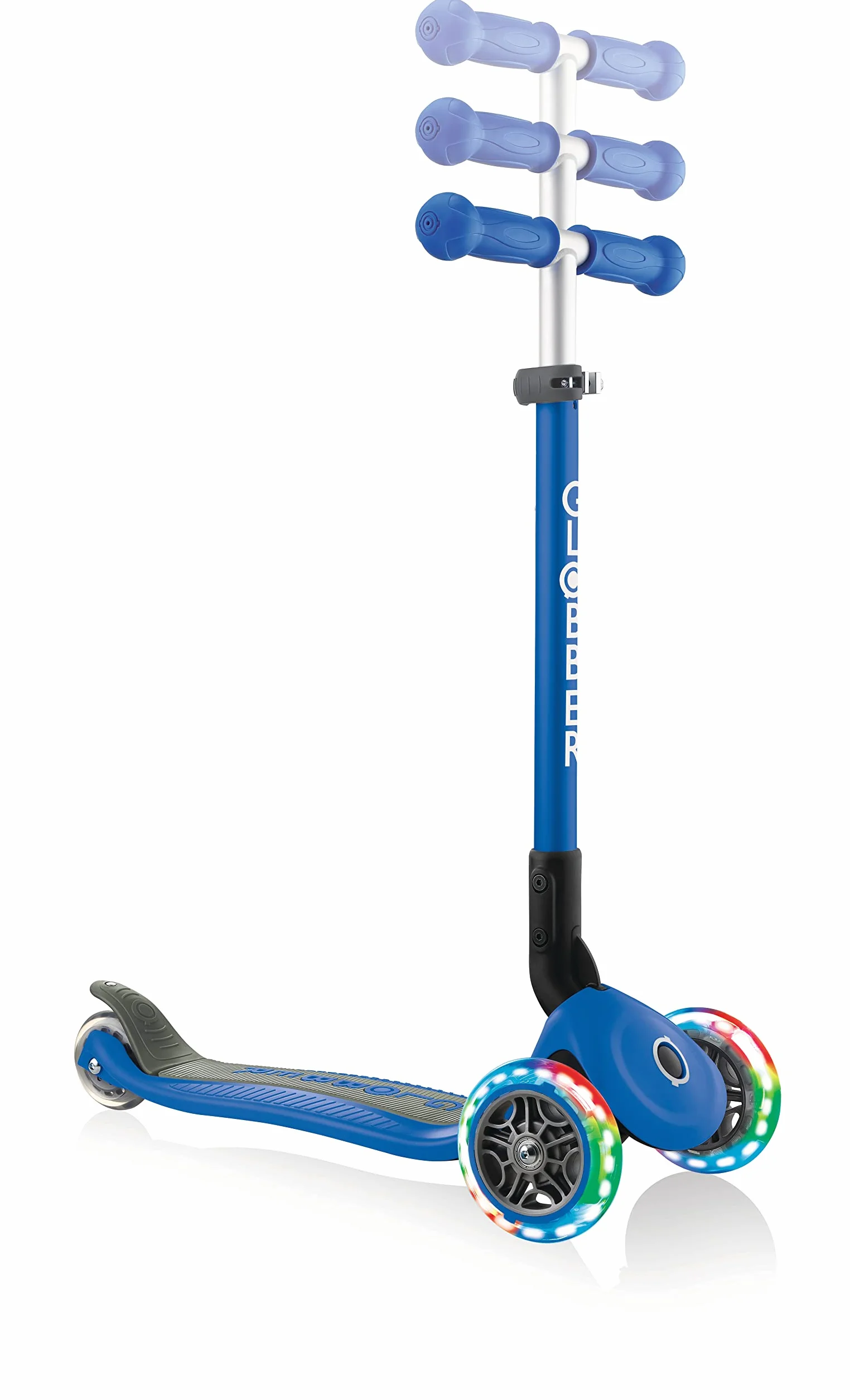 Globber Primo Foldable - Ruedas Luminosas (Plegables, Talla única), Color Azul Marino
