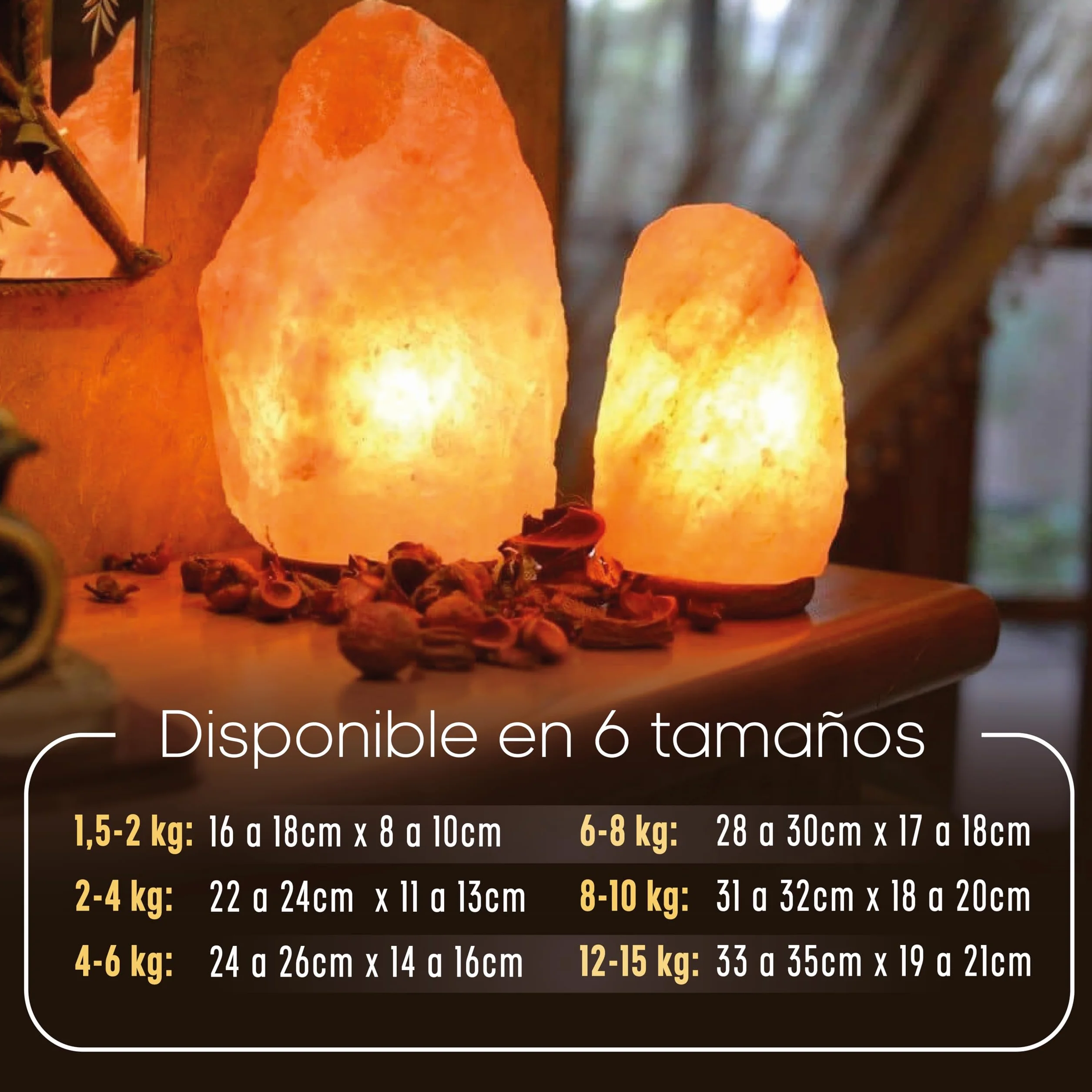 Lampara De Sal Del Himalaya 8-10 KG Natural Hecha A Mano Con Base De Madera Enchufe EU