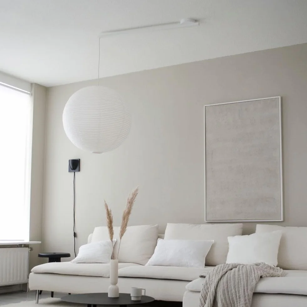 Lightswing® Single Sistema de Suspensión para Lámpara Colgante - Blanco Mate - 90 cm - Ajustable