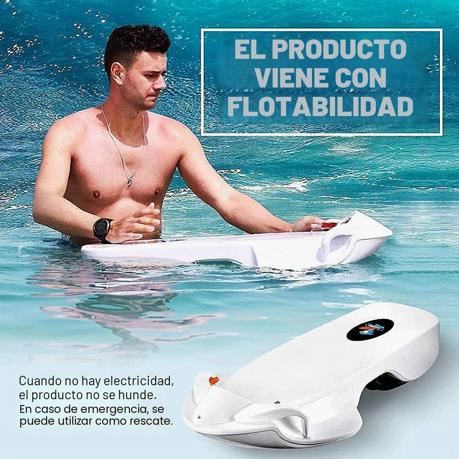 Tabla de surf eléctrica con scooter submarino inteligente, 4 niveles de velocidad, 120 minutos de batería, pantalla LCD, ideal para natación, wakeboard y bodyboard