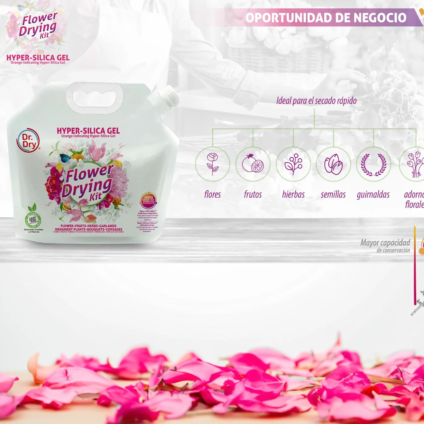 Dr. Dry Silica Gel Secado de Flores y Frutos 2.2 kg