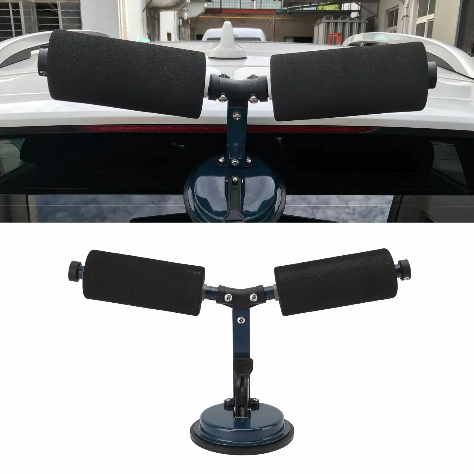 Naroote Rodillo para Kayak, Asistente de Carga para Kayak con Ventosas de Alta Resistencia, Marco de Aluminio de Carga Rápida con Funda de Esponja NBR, Ideal para Techo de Automóvil