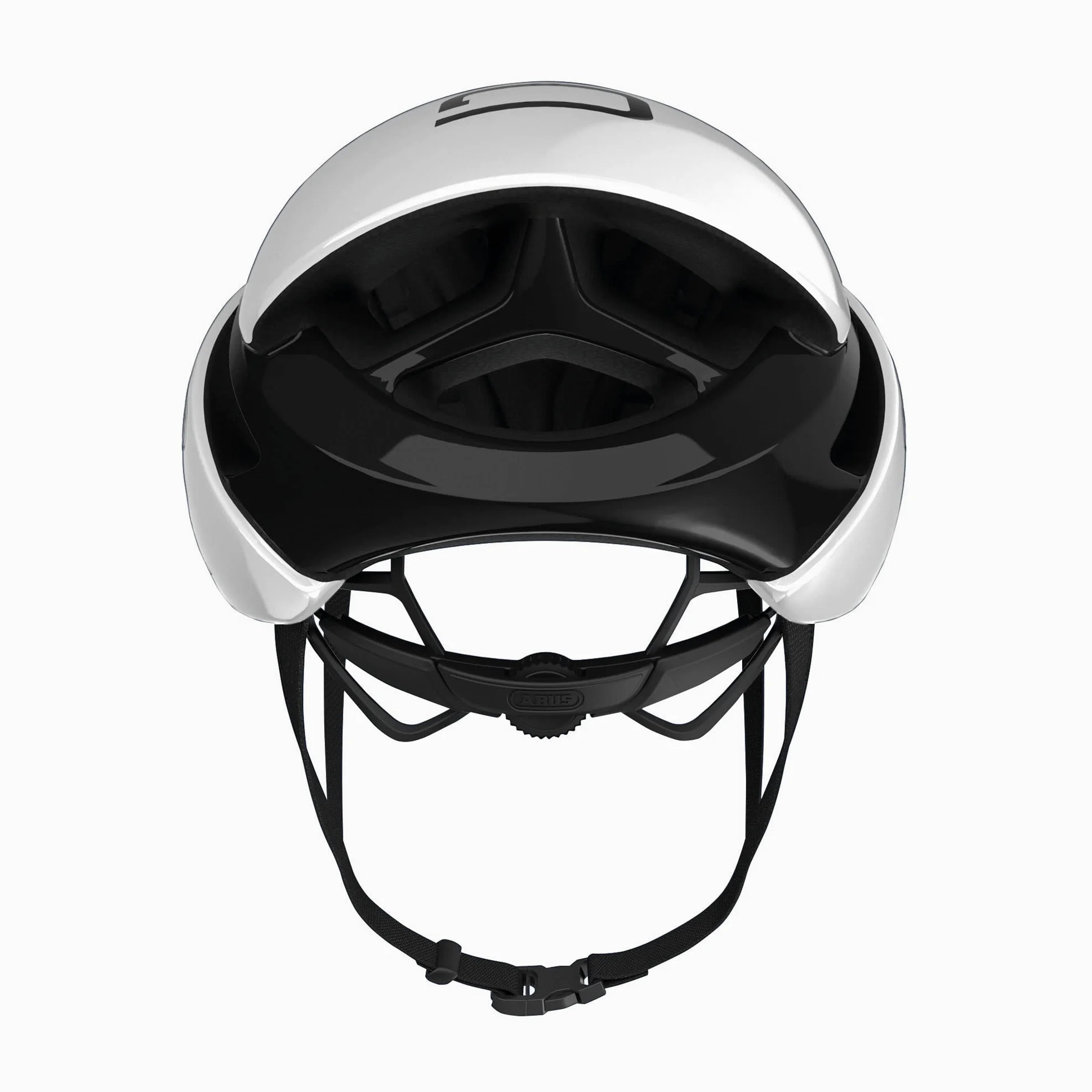 ABUS Casco de Ciclismo Gamechanger, Blanco, Talla M | Casco con correas aerodinámicas, sistema de ventilación, soporte para gafas y abertura para coleta