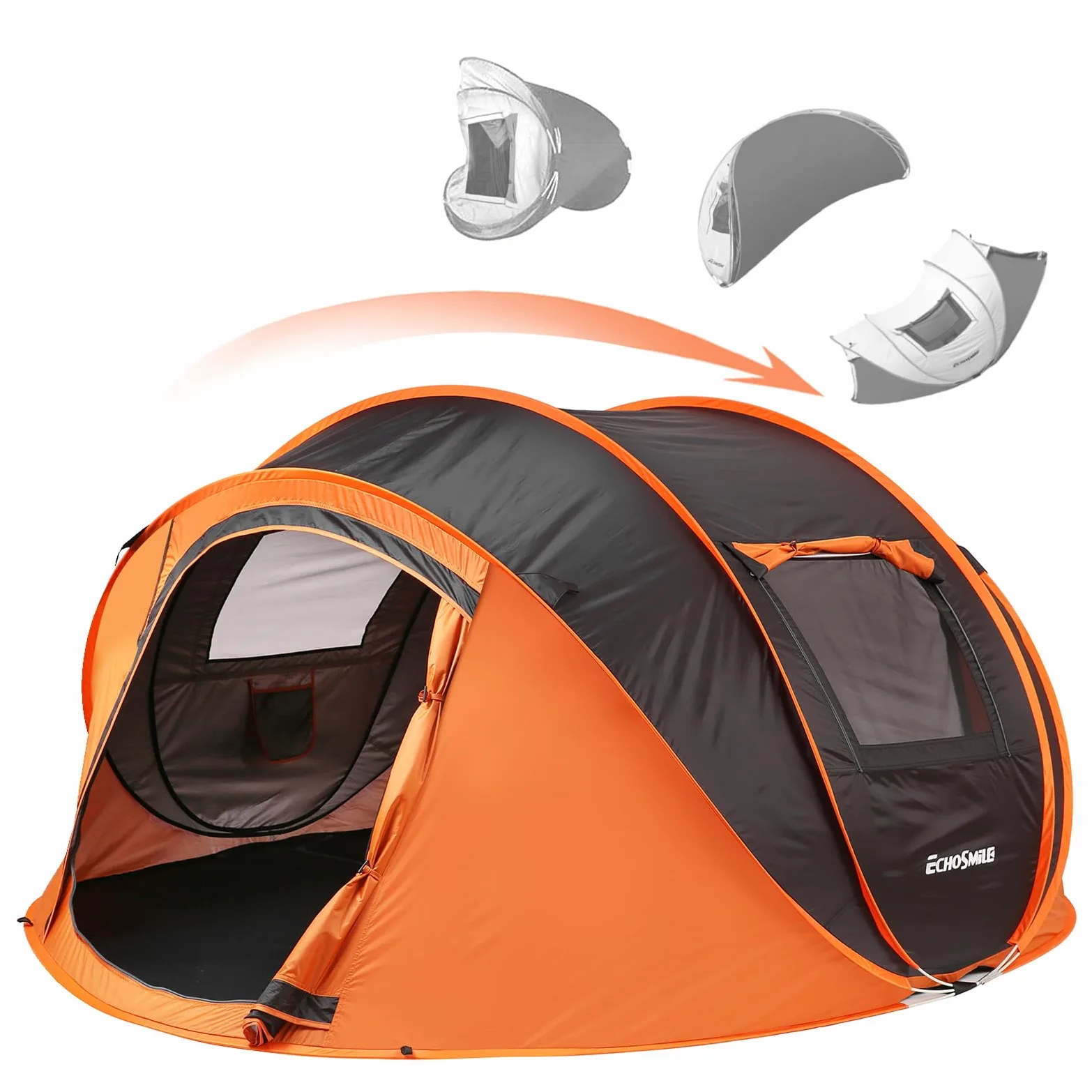 EchoSmile Tienda de Campaña Pop Up 2/4/6 Personas Tenda Campismo | Instantánea,Ventanas, Bolsillos, Bolsa de Transporte, Impermeable, Anti-UV,para Campismo,Senderismo Playa
