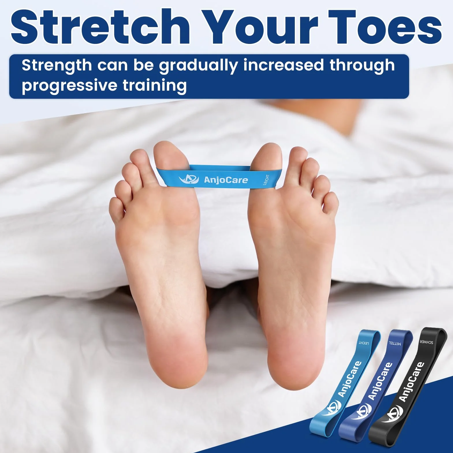 Bandas de Entrenamiento para Hallux Valgus Pack de 3, Enderezador de Dedos para Corrección de Juanetes y Alivio del Dolor