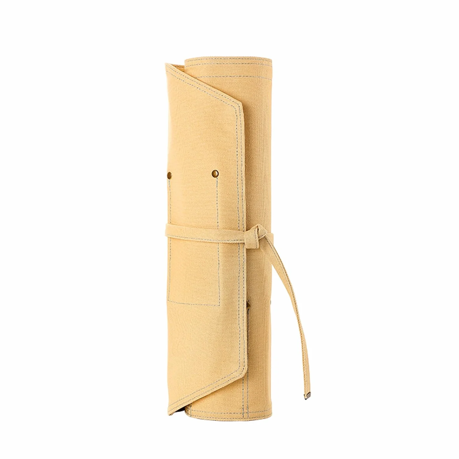 Rollo de cuchillos de lona encerada, 12 ranuras para cuchillos, protectores de cuchillos, bolsa de almacenamiento portátil de lona para camping, trabajo (beige)
