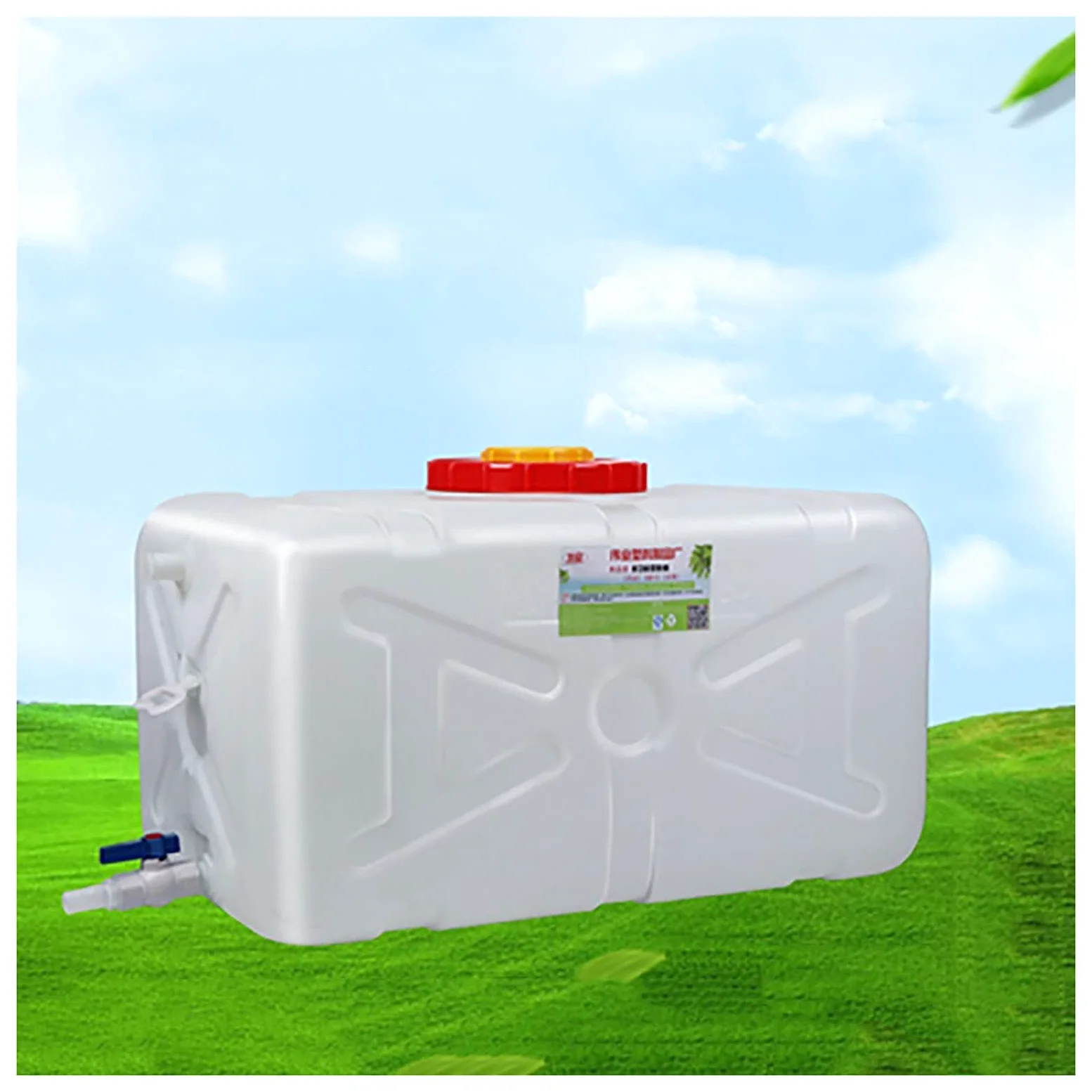 Bidón para Agua 100l BidóN PláStico con Grifo Recipientes De Agua Grandes PortáTil Tanque De Agua del Coche Beber De Emergencia para Exteriores O Camping(Size:80L)