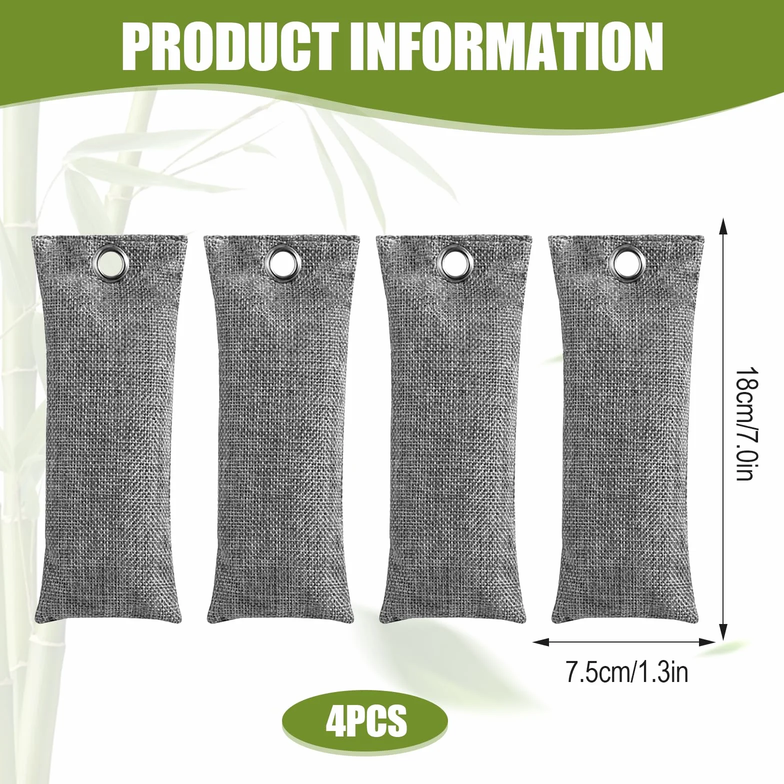 Desodorante para zapatos de carbón activo, 4 bolsas, elimina olores y sudor