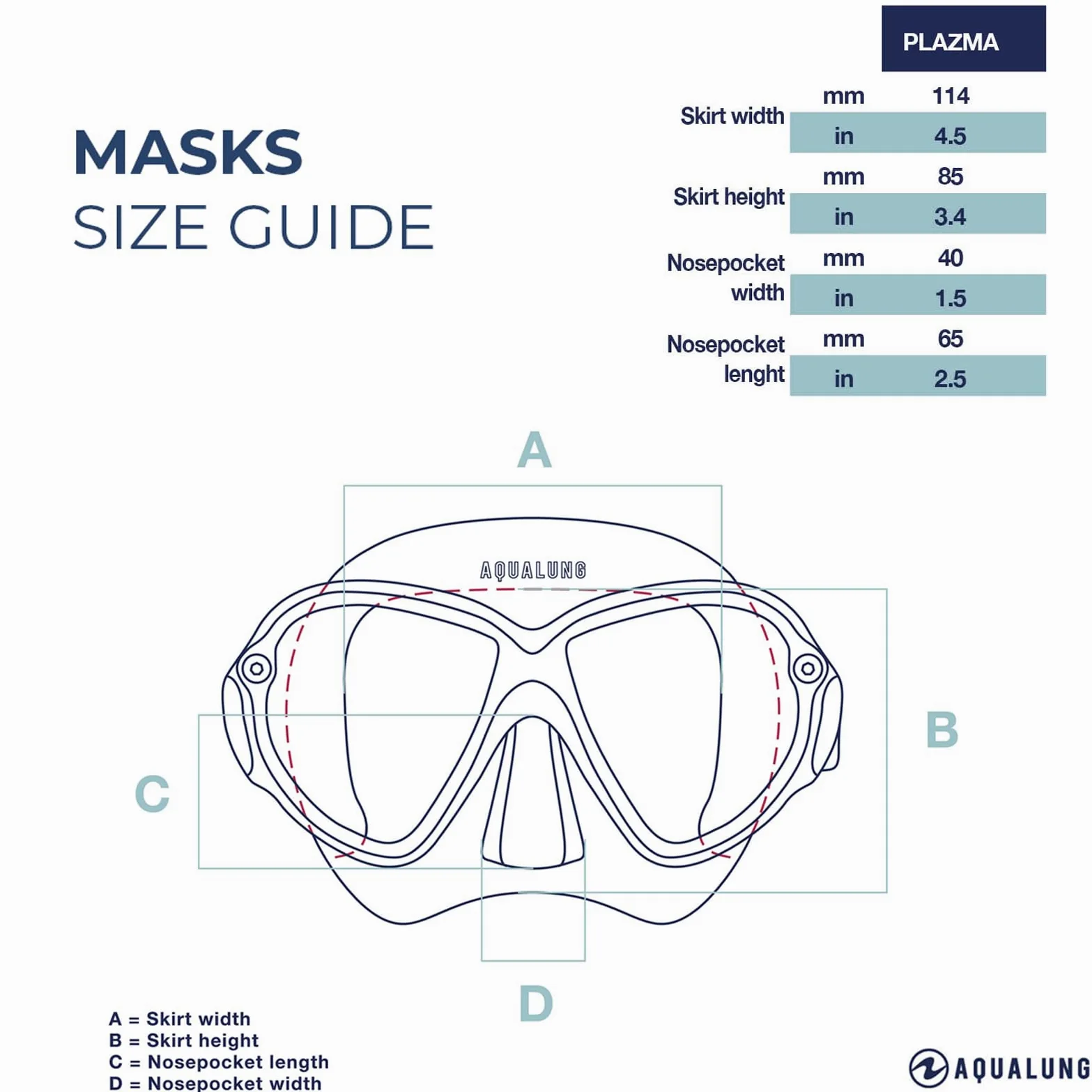 Aqualung Plazma Masks, Unisex Adulto