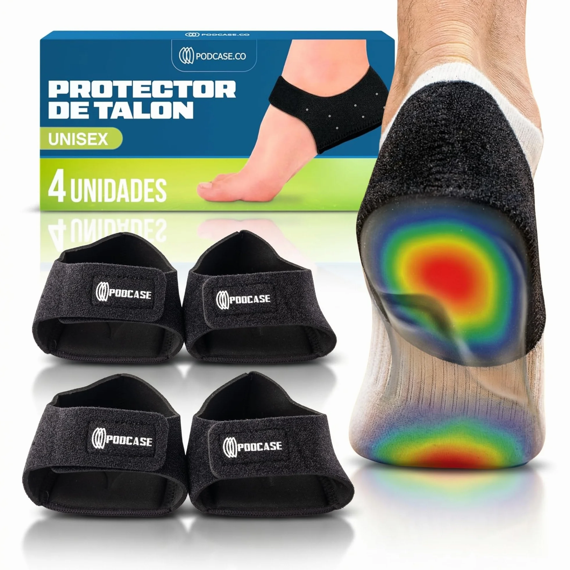 Taloneras Fascitis Plantar Silicona Mujer Hombre Plantillas Zapatos Cierre Ajustable Antideslizantes Alivio