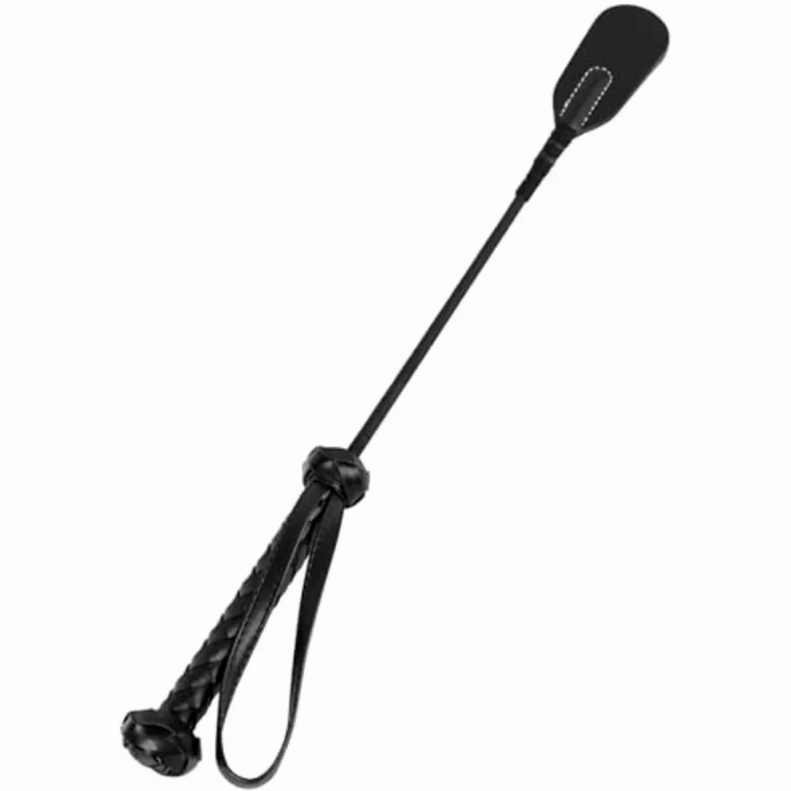 Fusta Caballo Fusta de equitación 18 Pulgadas for Caballo, Cuero PU for Deportes ecuestres, Negro