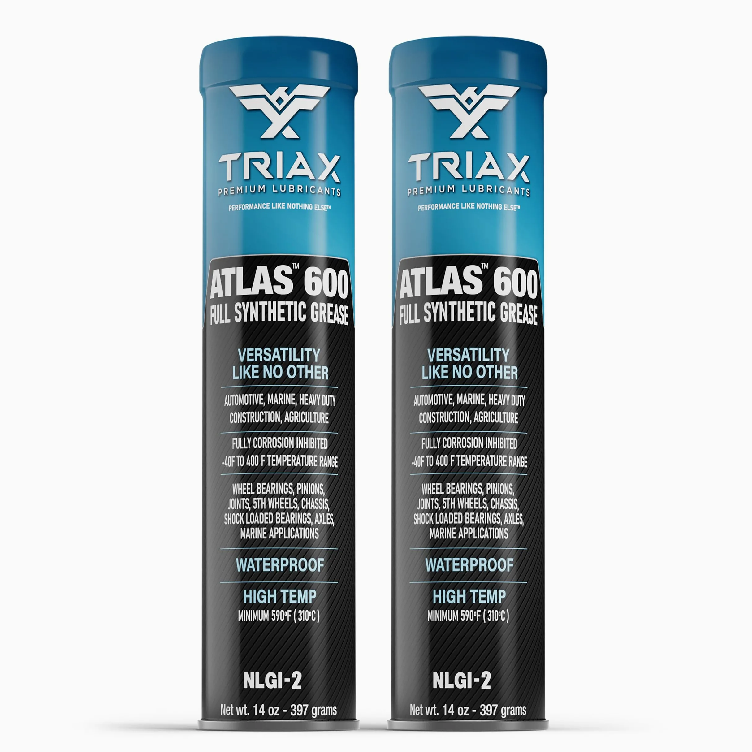 TRIAX Atlas 600 Grasa Sintética de Alta Temperatura hasta 204°C, Cojinetes de Ruedas, Rendimiento Ultra Alto, Para Trabajo Pesado, Prácticamente Impermeable (Marino), Alta Adhesión, Alto Índice EP.