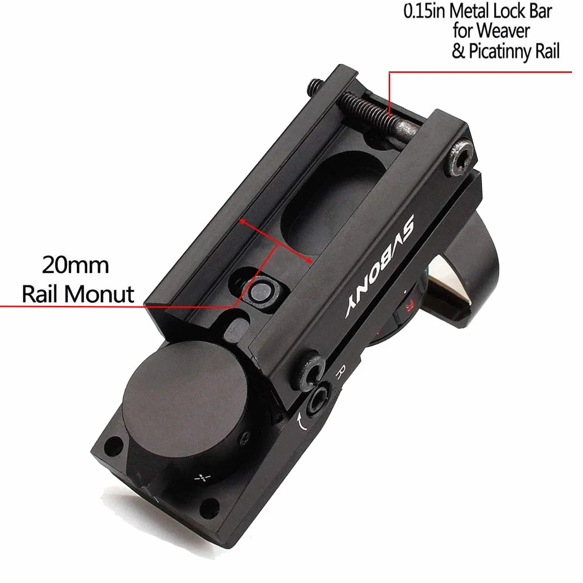 Svbony Punto de Mira 20mm Miras Telescópicas Visor de Punto Rojo 4 Retículas 5 Niveles de Brillo