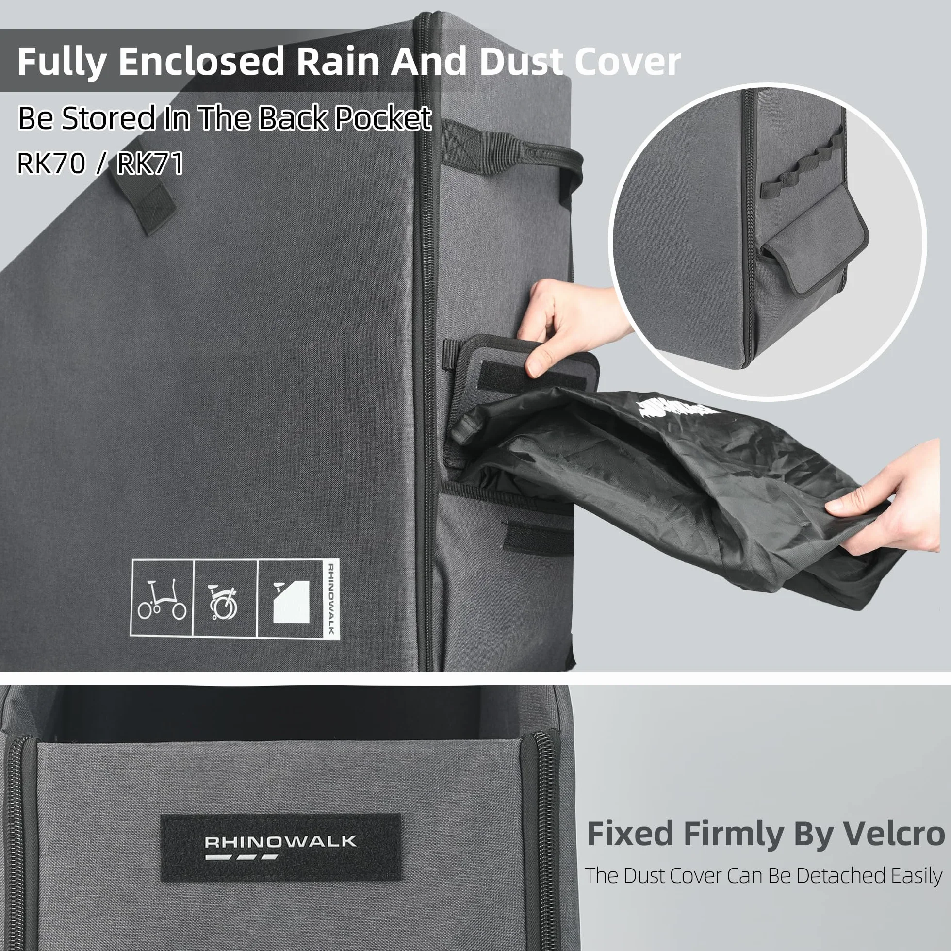 Rhinowalk Caja de Almacenamiento Plegable para Bicicletas Brompton, Organizador de Maletero de Coche Plegable, Estuche para Transporte de Bicicletas, Bolsa de Viaje, YRK70G