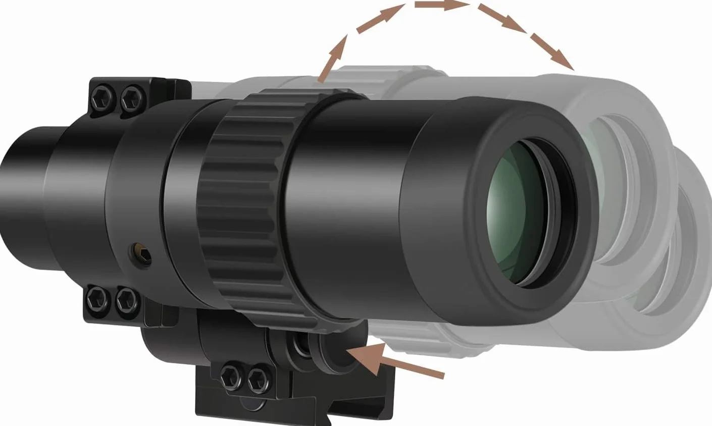 Feyachi M36 Mira de Punto Rojo 1.5X - 5X Lupa óptica de Punto Rojo con Montura Lateral abatible Sólo para Actividades Deportivas