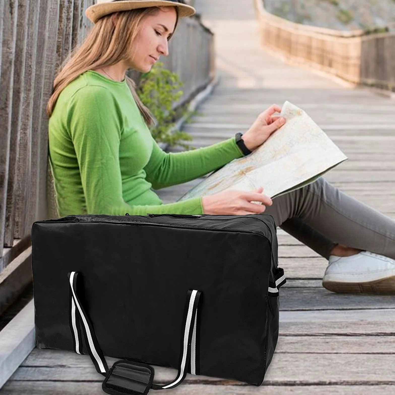 Bolsa De Hockey sobre Hielo - Bolsa De Equipo De Hockey De Gran Capacidad, Bolsa De Hockey Duradera Y Elegante | Diseño Espacioso Ajustable para Patines, Palos, Almohadillas Y Equipos, V