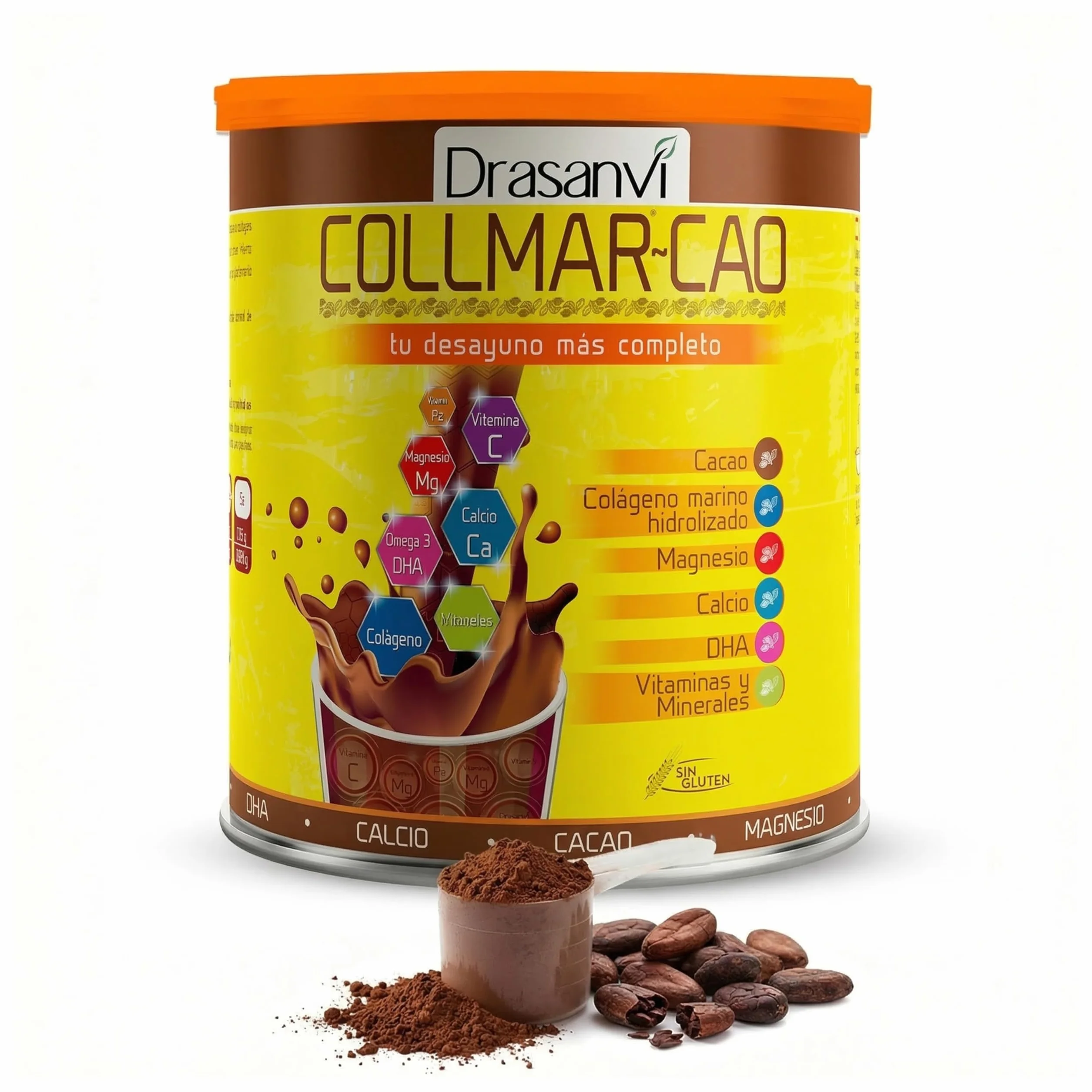 DRASANVI COLLMAR CAO Colageno Marino Hidrolizado Proteínas Vitaminas Magnesio Calcio Zinc 300 g