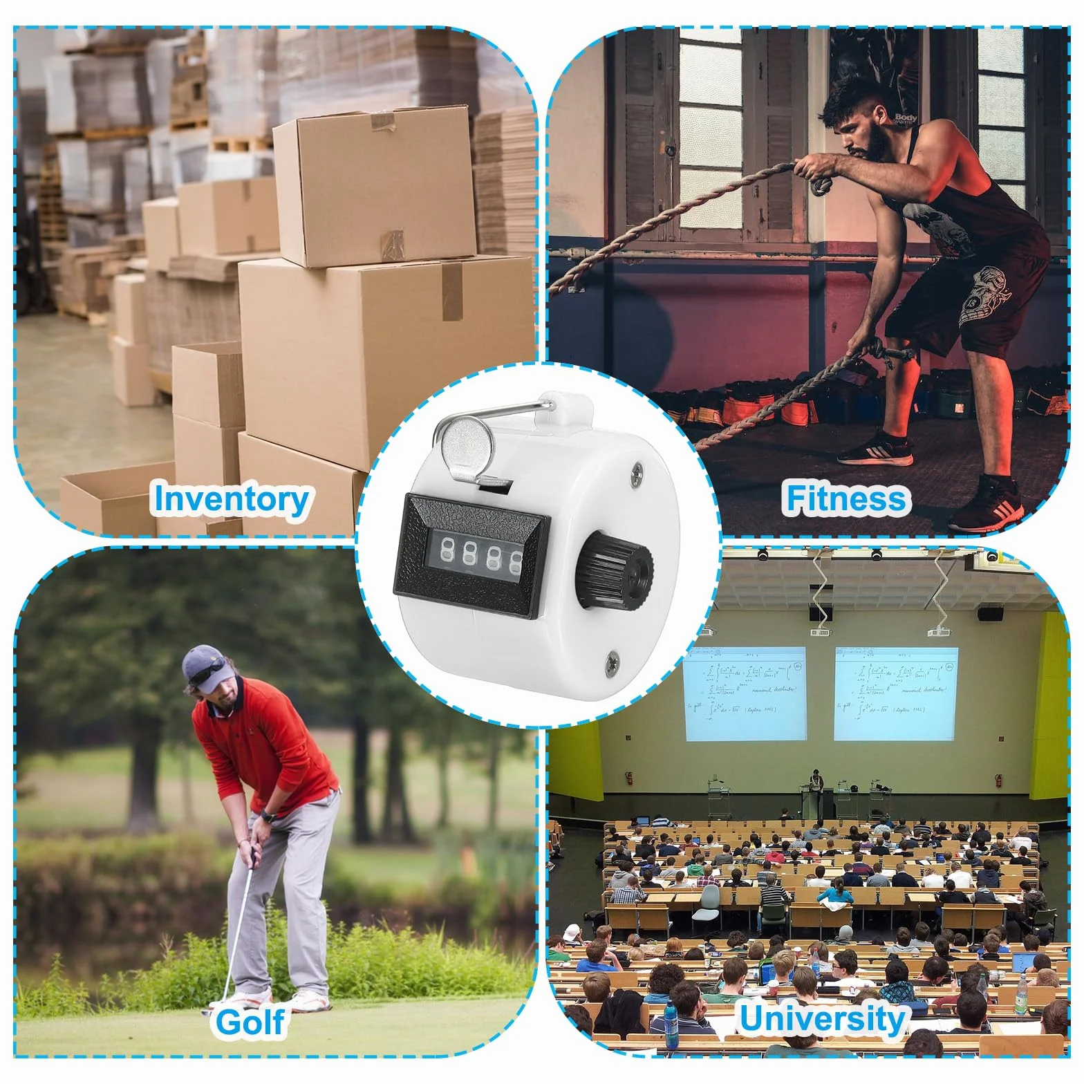 PATIKIL Contador de clic, contador de pasos de clic mecánico de mano para entrenamiento de punto, golf, regazo, pesca