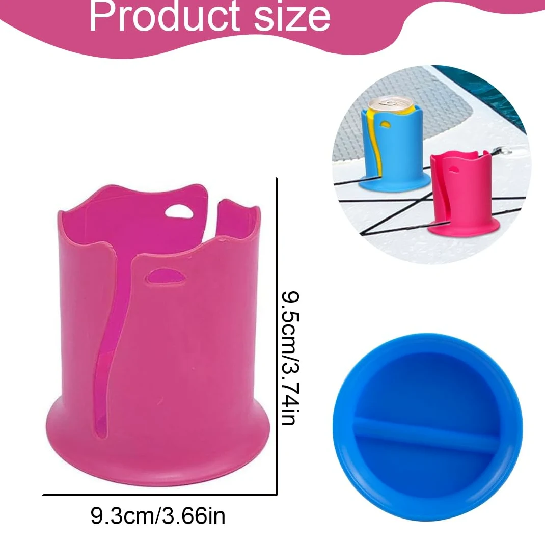 2 Piezas Accesorios SUP Soporte para Bebidas, Soporte para Bebidas Paddle Surf, Accesorios de Kayak Porta Botellas de Agua, Soporte para Tazas, Latas y Botellas (Azul, Rojo)