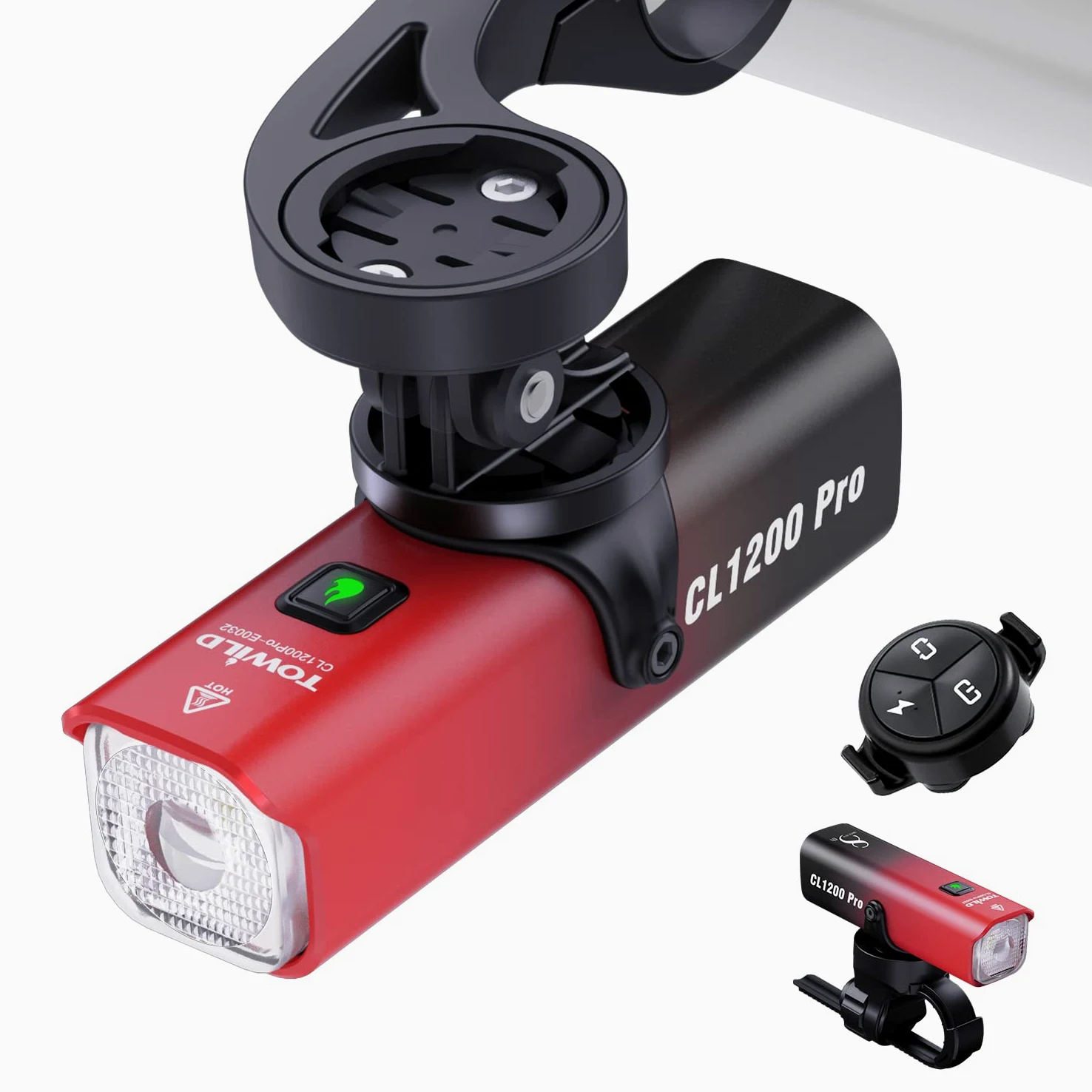 Luz Delantera Bicicleta Inteligente 1200 Lúmenes, Faros Super Brillantes con Control Remoto y Soporte para Ordenador Bicicleta 5000mAh IPX6 Recargables