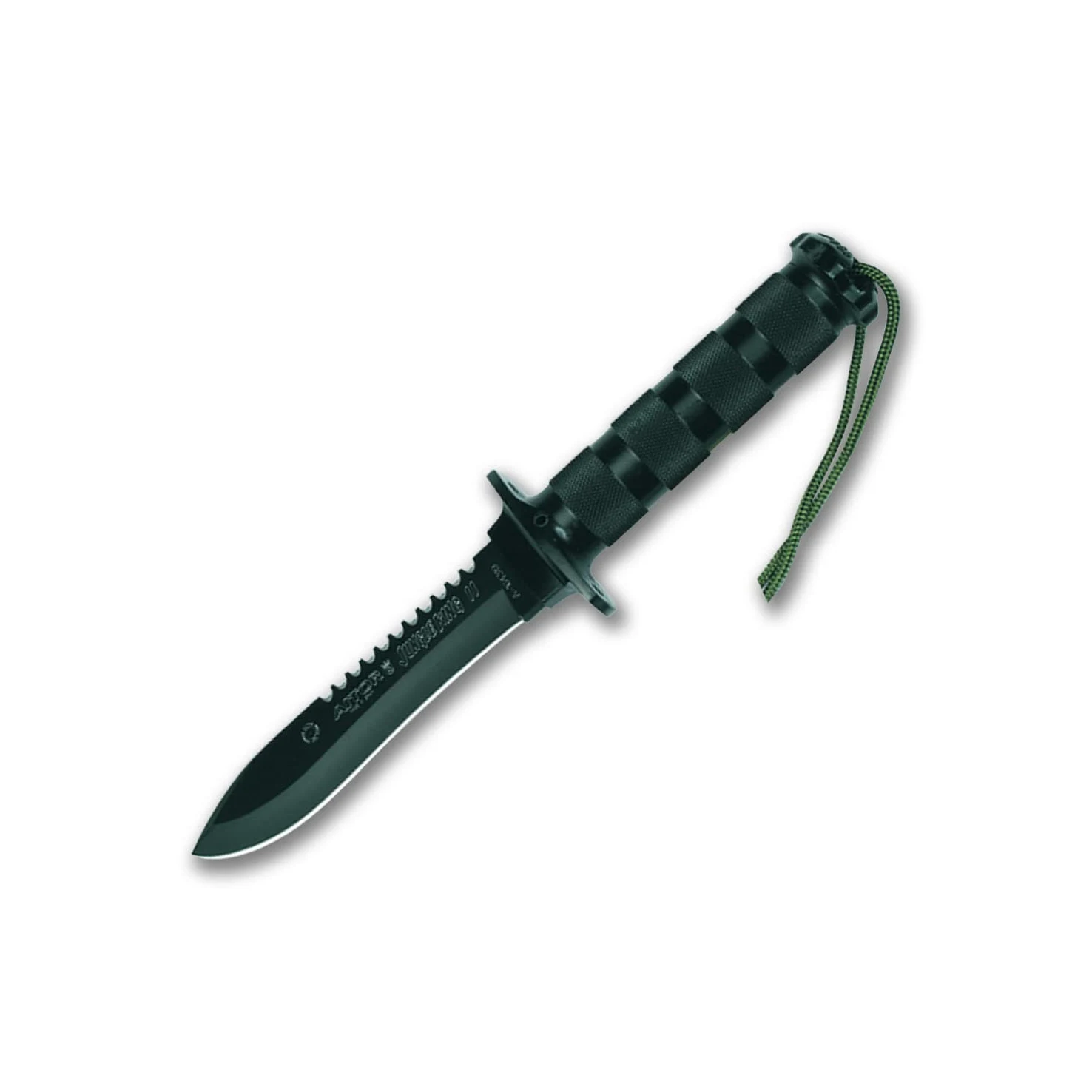 Aitor Cuchillo Supervivencia Jungle King II negro JKII negro, hoja MoVa de 13,5 cm. grosor 4 mm. funda poliamida
