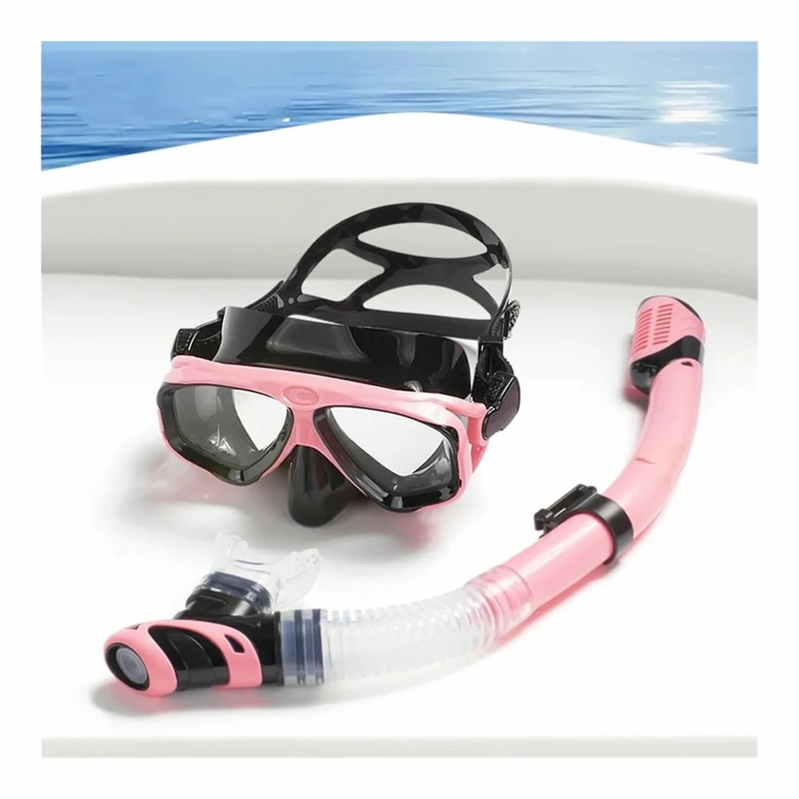 Buceo Máscara de Snorkel Máscara de Buceo antiempañamiento Gafas de Buceo con esnórquel Gafas de Buceo con Sello de Vidrio Templado