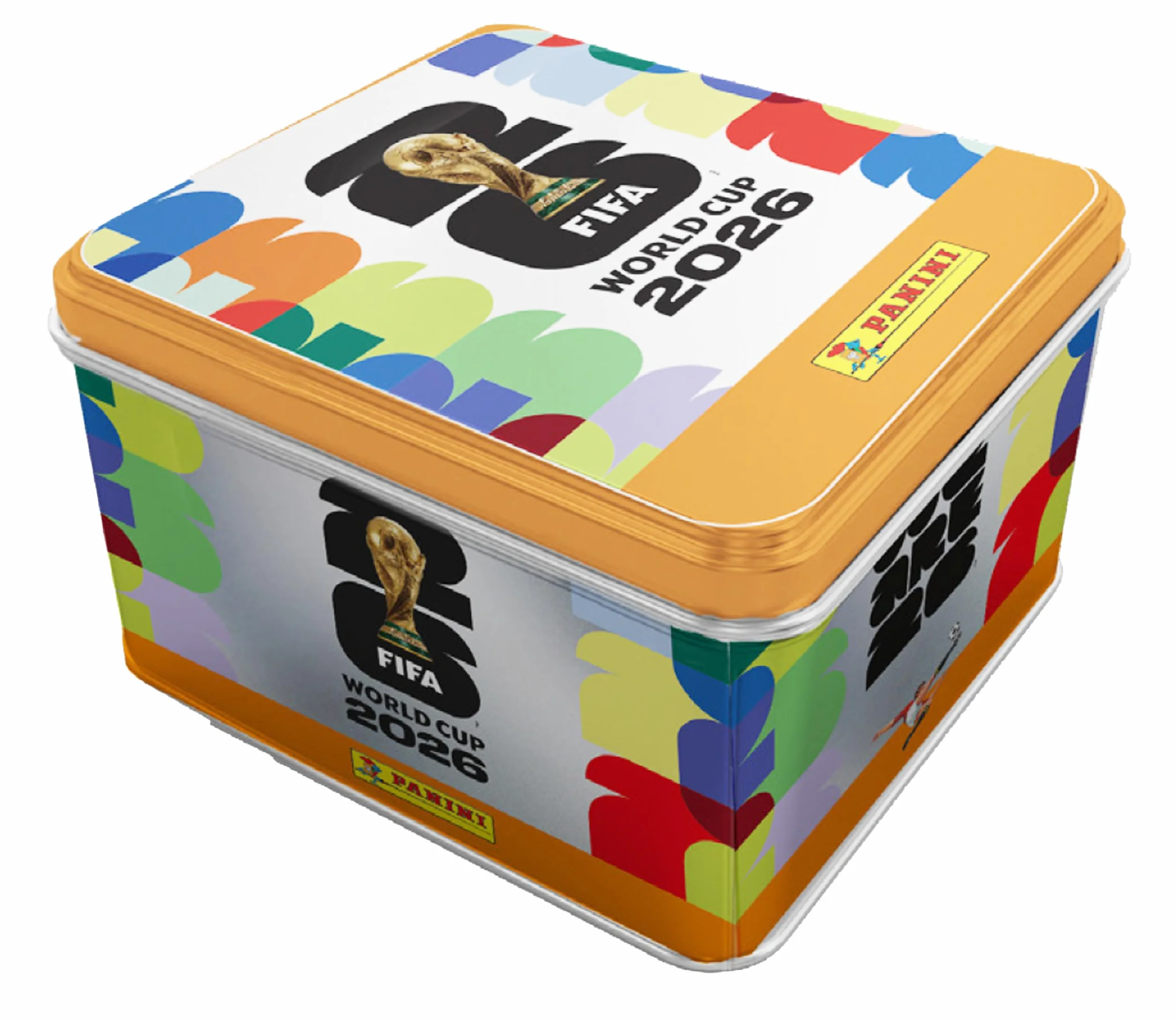 Colección de calcomanías de la Copa Mundial de la FIFA 2026, Paquete Exclusivo de coleccionistas de Amazon, álbum de Tapa Dura + Lata con 50 Paquetes de calcomanías