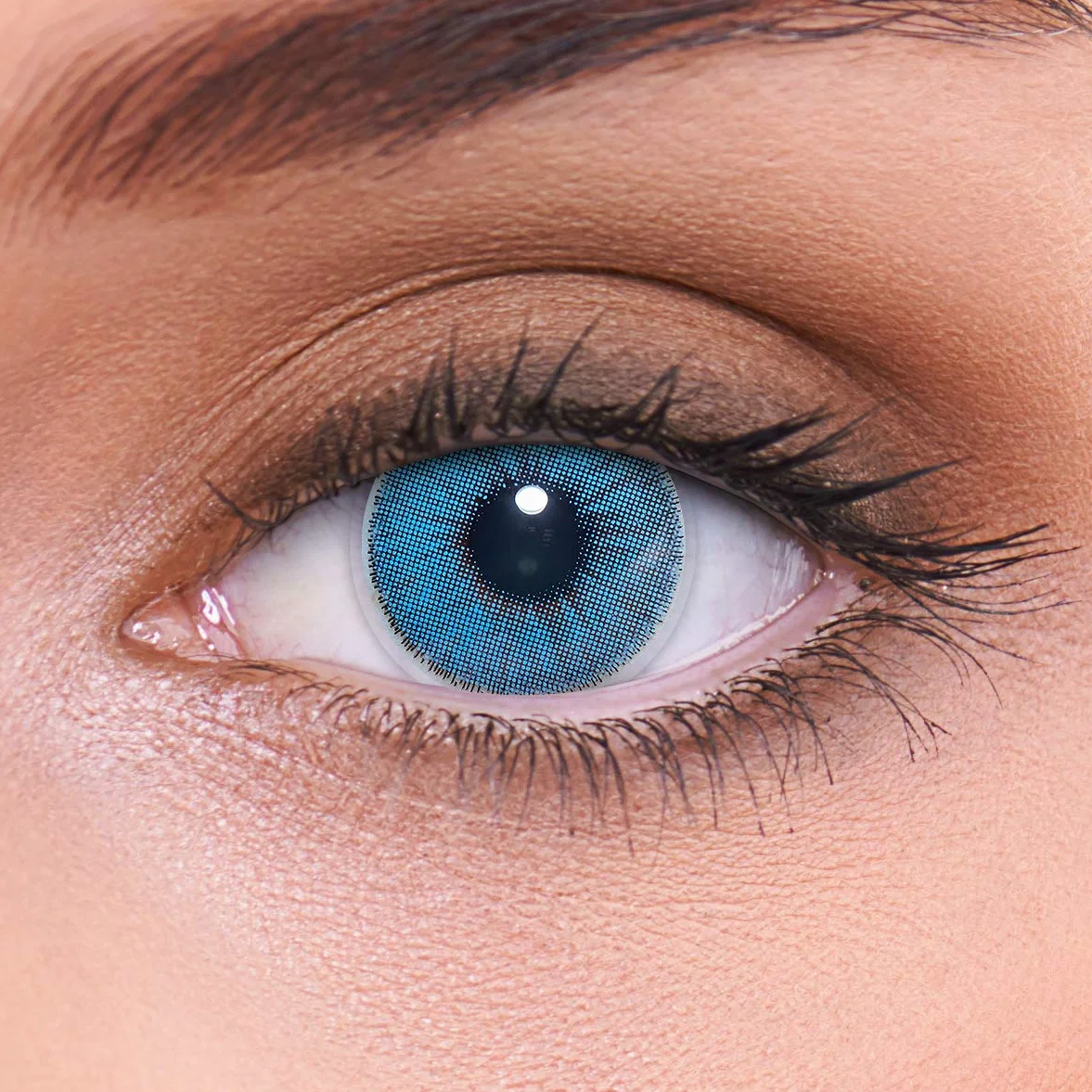 Lentes de contacto azules naturales NATURAL SAPPHIRE alta cobertura 1 par 14.00 mm sin aumento 0,00 dioptrías