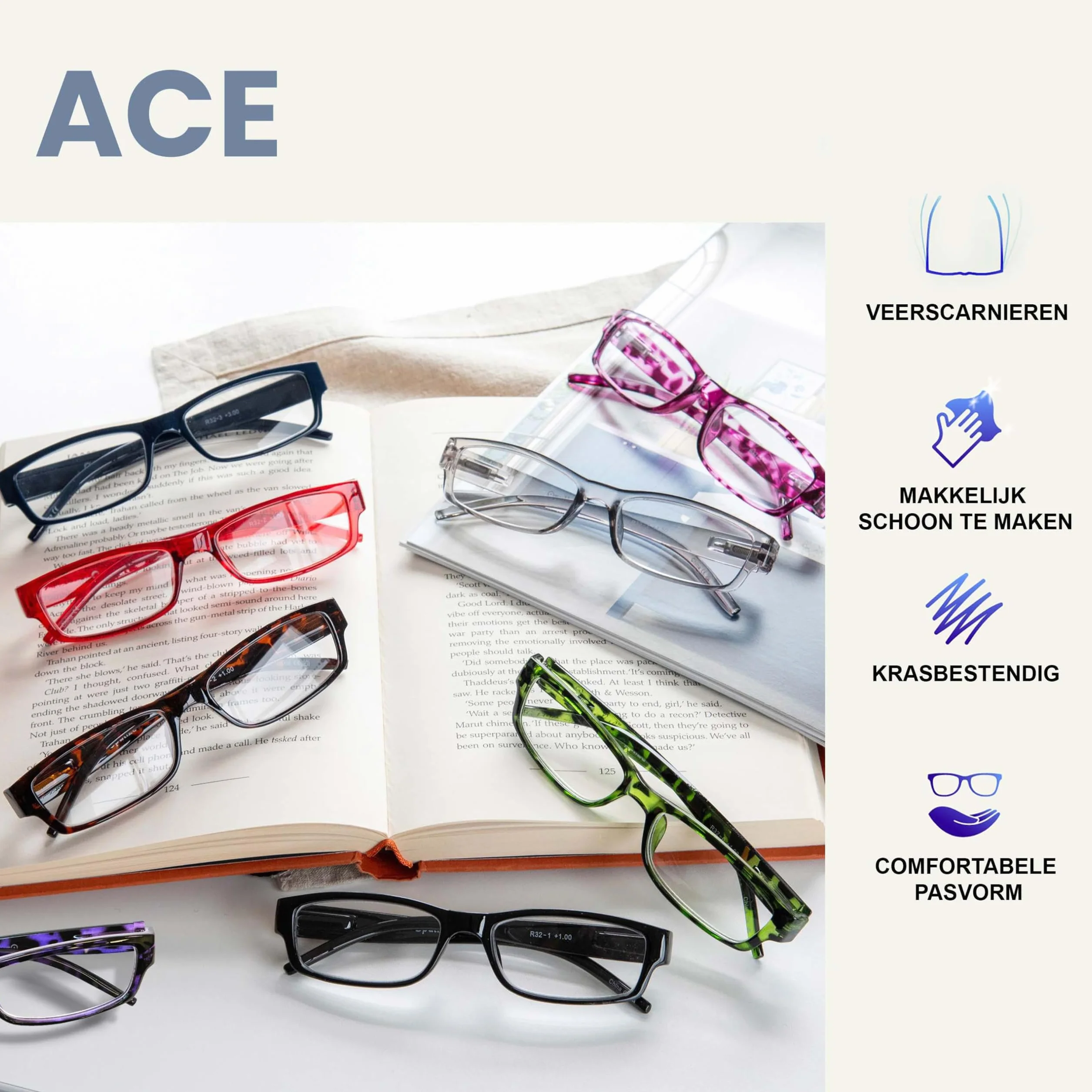 The Reading Glasses Company Valor Pack 5 +3,00 Gafas De Lectura Ligero Hombres Mujeres