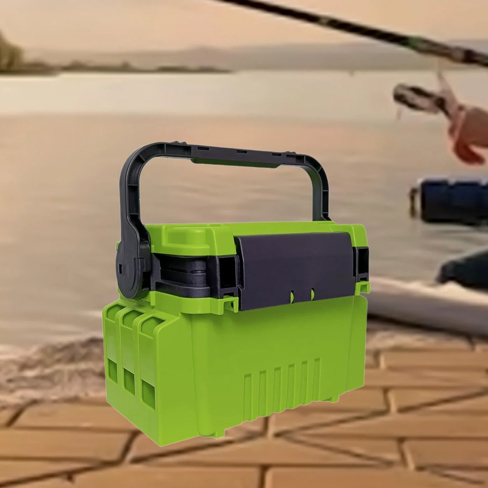 B Baosity Caja de Aparejos de Pesca, Accesorios para Herramientas de Pesca, Organizador Portátil para Exteriores, Estuche Rígido, Portador de Aparejos de Doble