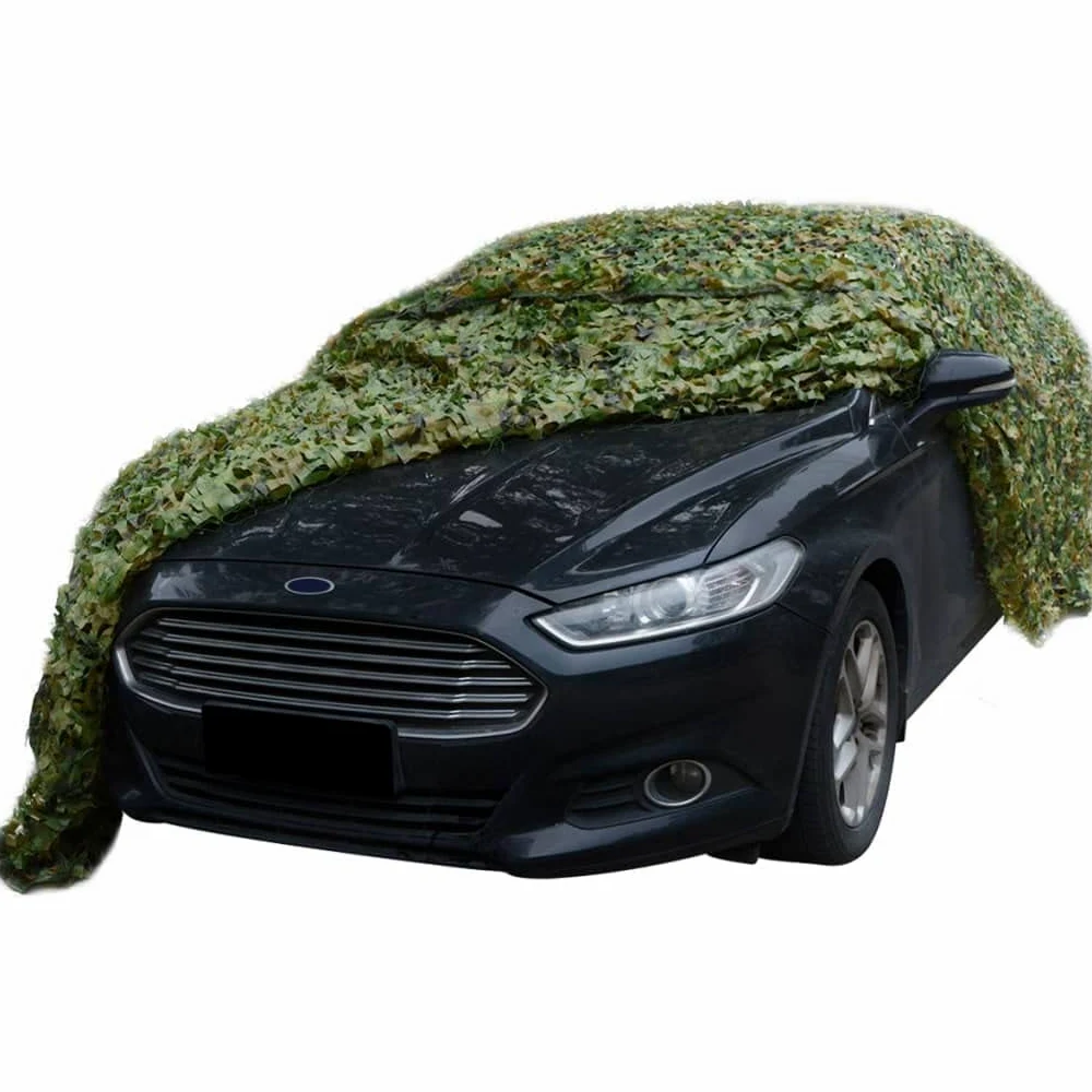 Red de camuflaje de camuflaje verde de poliéster Oxford con bolsa de almacenamiento para caza, deportes de tiro, asiento, exterior, protección visual y capota