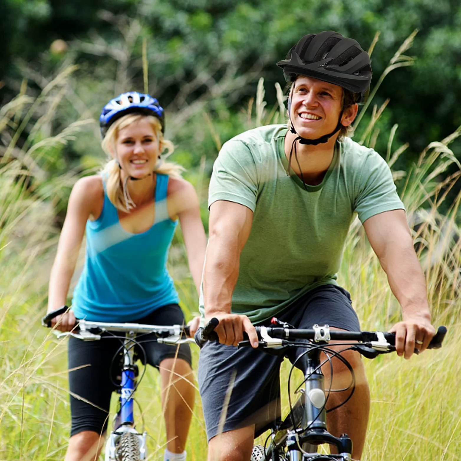 Exclusky Casco Bicicleta Adulto MTB Casco Bicicleta Mujer Casco MTB Hombre con Luz Casco Ciclismo Hombre Cascos Bicicleta Montaña Casco Bici Mujer Cascos Bicicleta Carretera Ajustable (56-61CM)