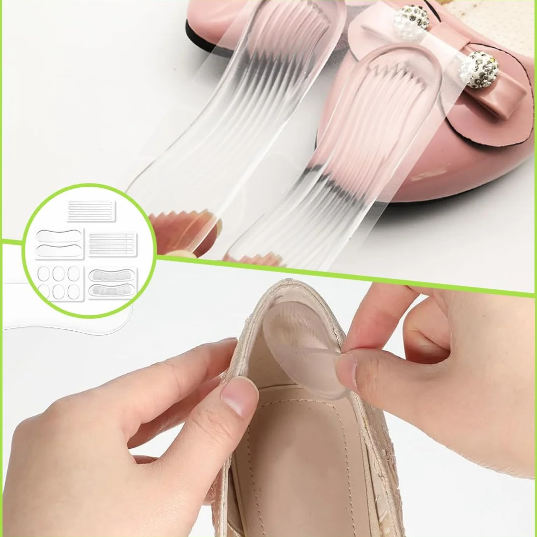 Protector de Tacones para Zapatos, Plantillas Antideslizantes de Silicona, Almohadillas para Pies de Tacones Altos (Transparente)