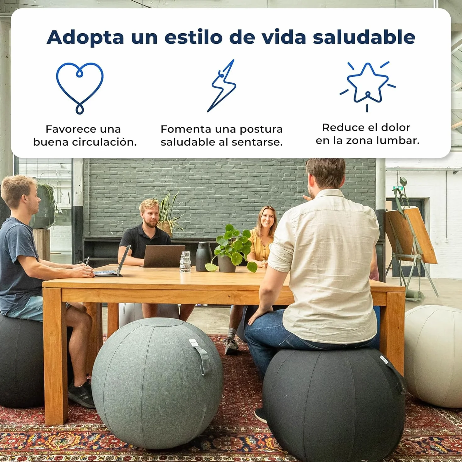Backerz Pelota Silla Escritorio Fitball 55CM 65CM 75CM Antideslizante Anti-Burst
