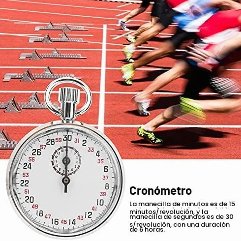 Cronómetro Mecánico Cronómetro De Metal Temporizador De Funcionamiento De Mano Pantalla De Dial Grande Equipo De Enseñanza De Física