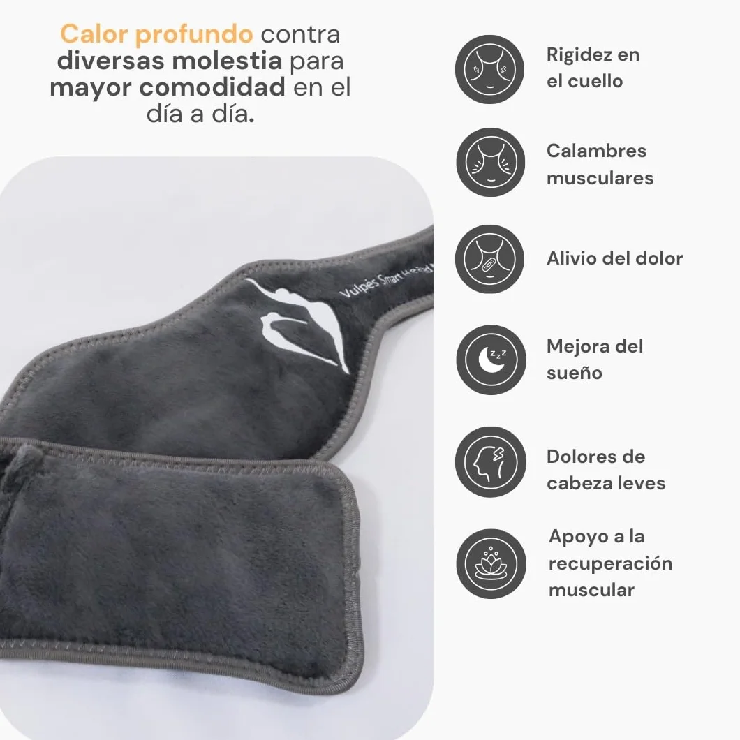 Vulpés NeckPad Pro Almohadilla Térmica Cervical Inalámbrica Calor Infrarrojo Profundo Control por App