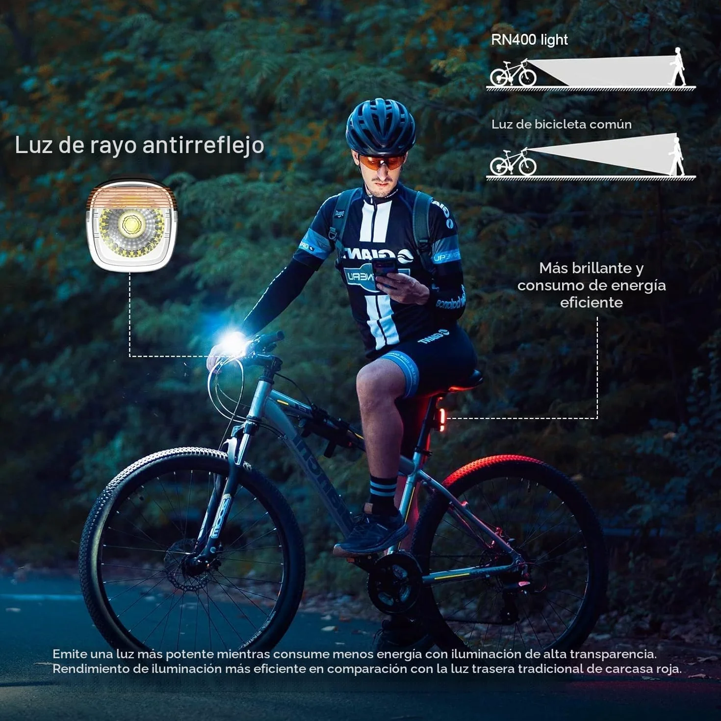 OLIGHT RN400+SEEMEE30C Luces Bicicleta Delantera y Trasera LED Recargable | Juego de Linterna Delantero y Luce Trasera para Bicicleta, 400 Lúmenes, 5 Modos para Iluminación, para Camping y Ciclismo