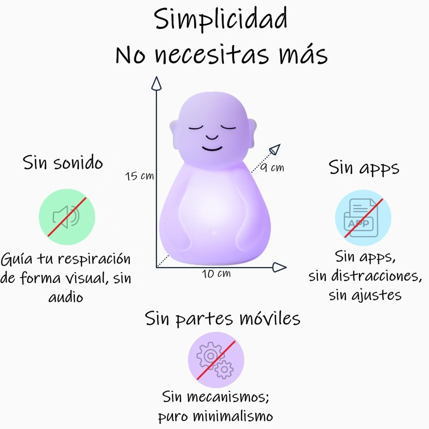 Lámpara Anti-estrés Zen para Meditación y Relax con Atención Plena (Blanco) - Alivia Estrés y Ansiedad