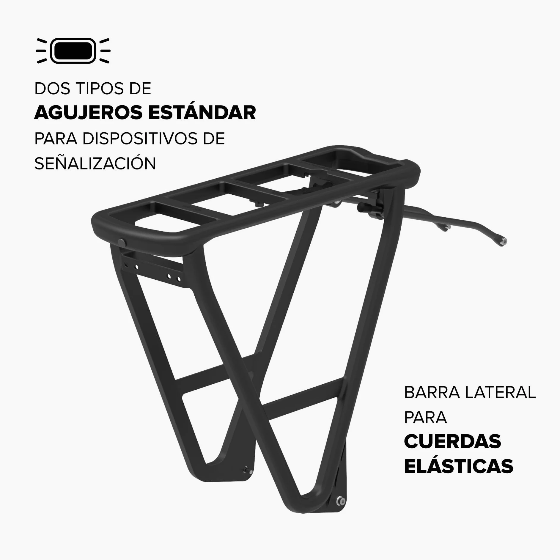 POLISPORT 8873000004 Portabicicletas Trasero HRP – Duradero, Ligero, Montaje Estándar, Compatible con Alforjas, Negro – Soporta hasta 27 kg, Desplazamientos Y Carga