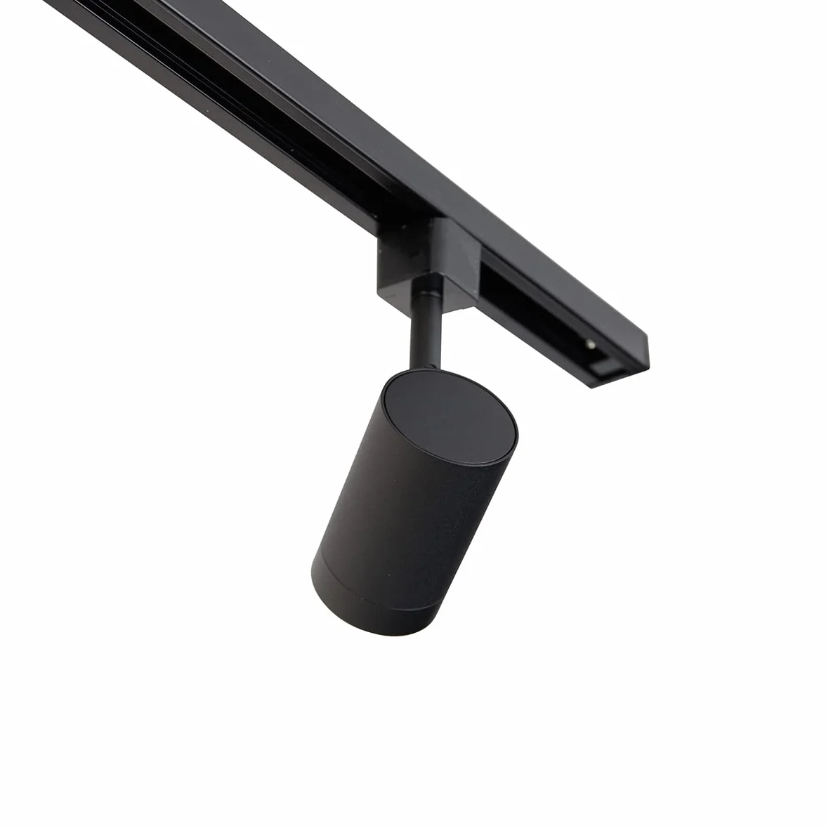 QAZQA Jeana Acero Alargada Sistema de carril monofásico 4 focos negro LED 4x50W