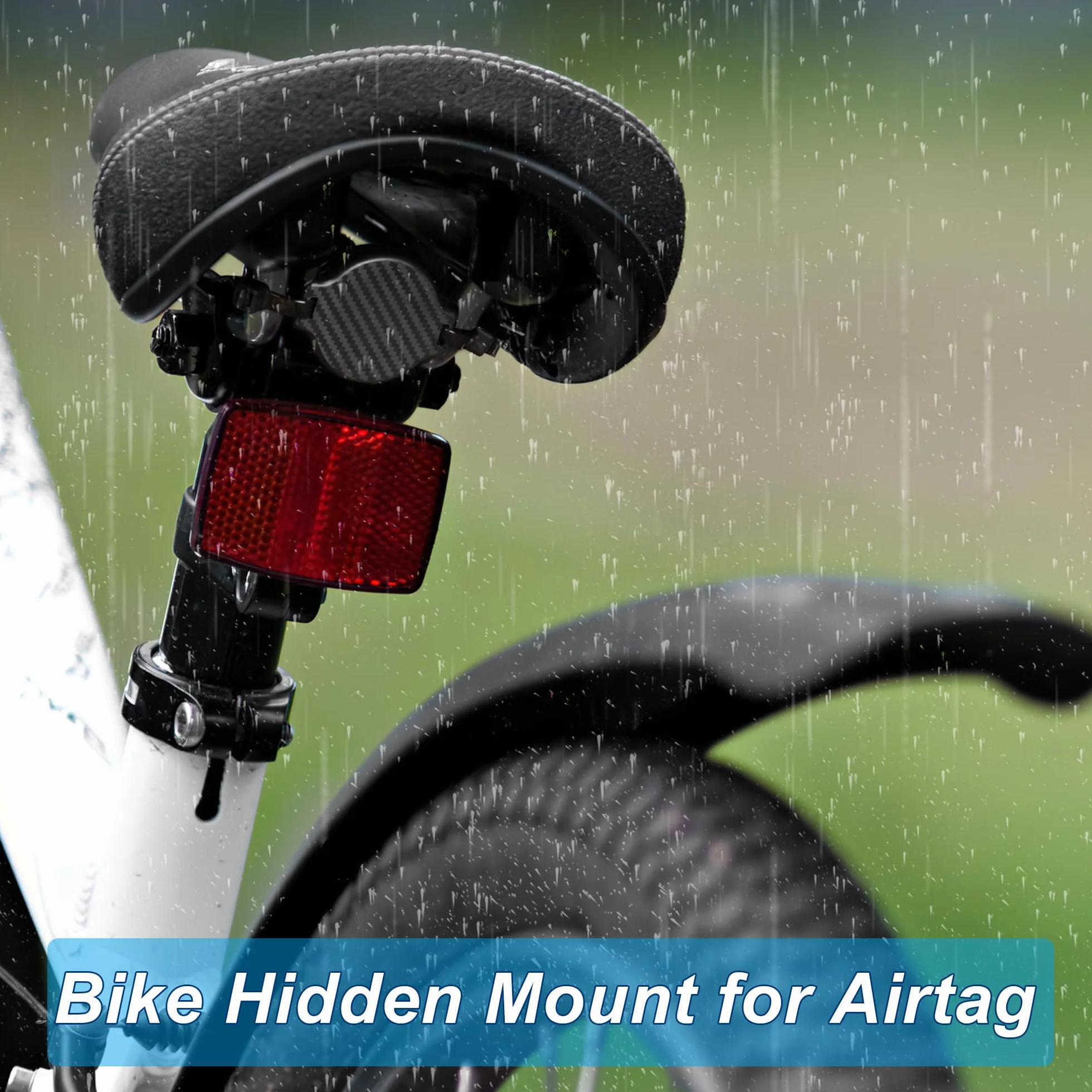 Soporte Bicicleta para AirTag Soporte de Localizador con 8 Bridas para Bicicleta de Montaña Bicicleta Eléctrica Negro