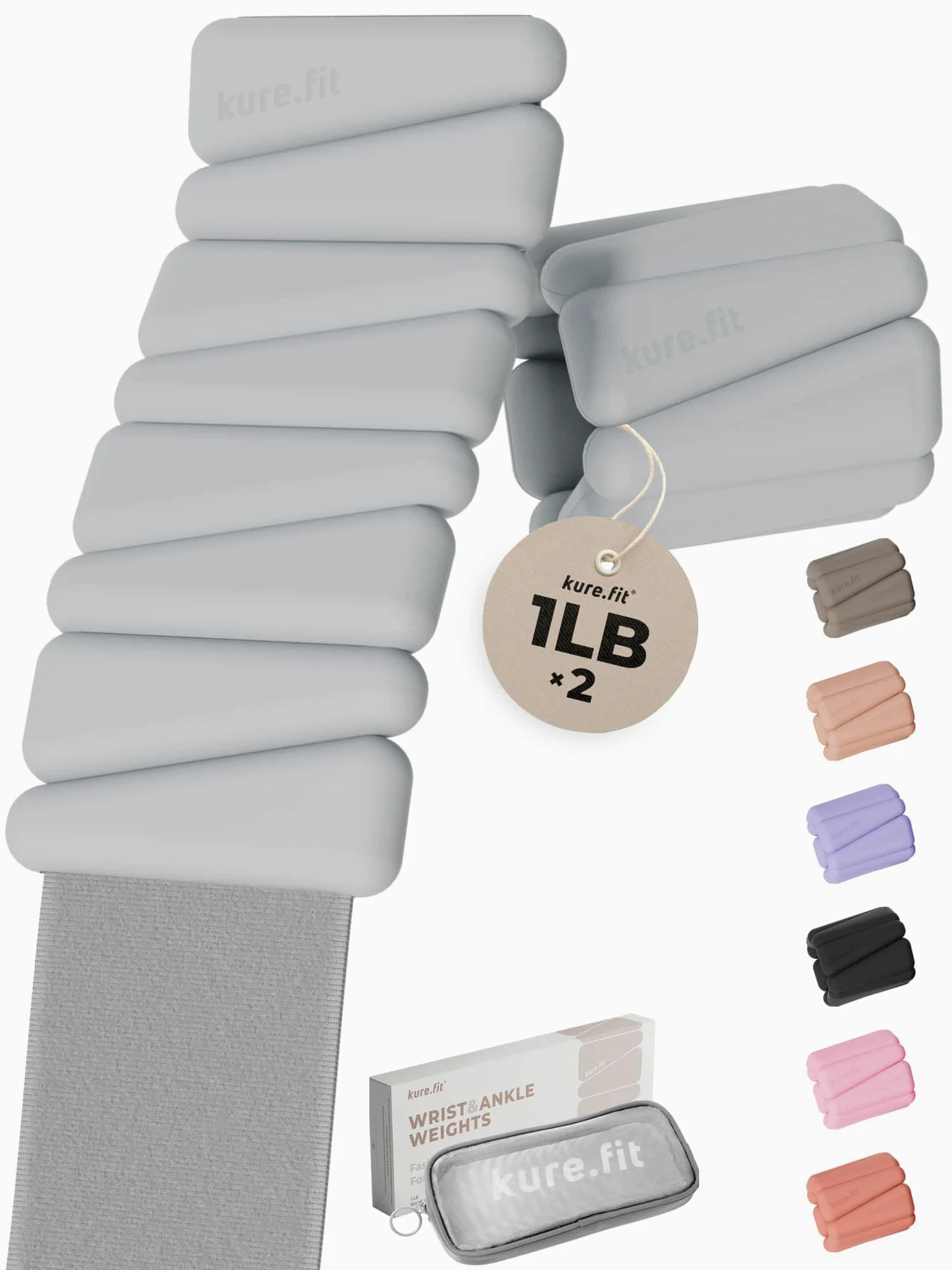 Juego de pesas ajustables para muñeca y tobillo, pares de 1 libra, versátiles para yoga, caminar, correr, barras, pilates, cardiovascular y aeróbicos, pulseras portátiles para mujeres y