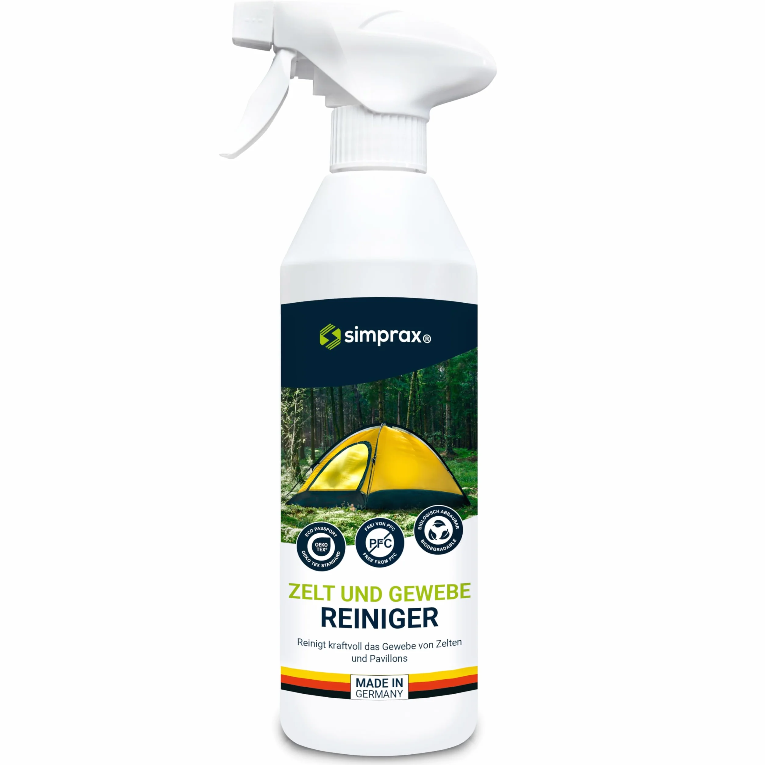 Limpiador Para Toldos y Tejidos, Tiendas de Campaña, Muebles de Jardín & Lonas – PFC & Biodegradable – Detergente Elimina Moho Algas Verdes Excrementos & Manchas - 500ml