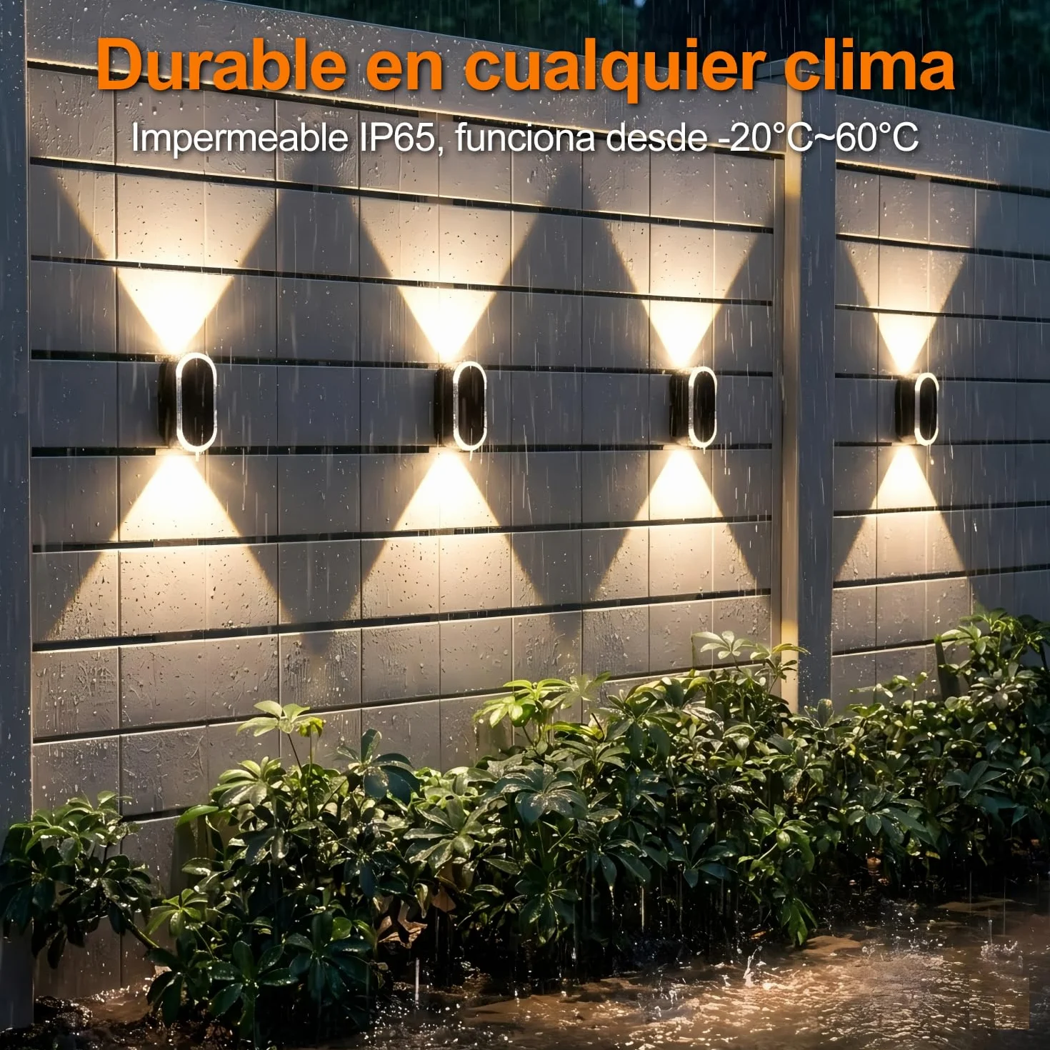 ELLASAY Aplique Solar Pared Exterior IP65 Impermeable 4 Pack