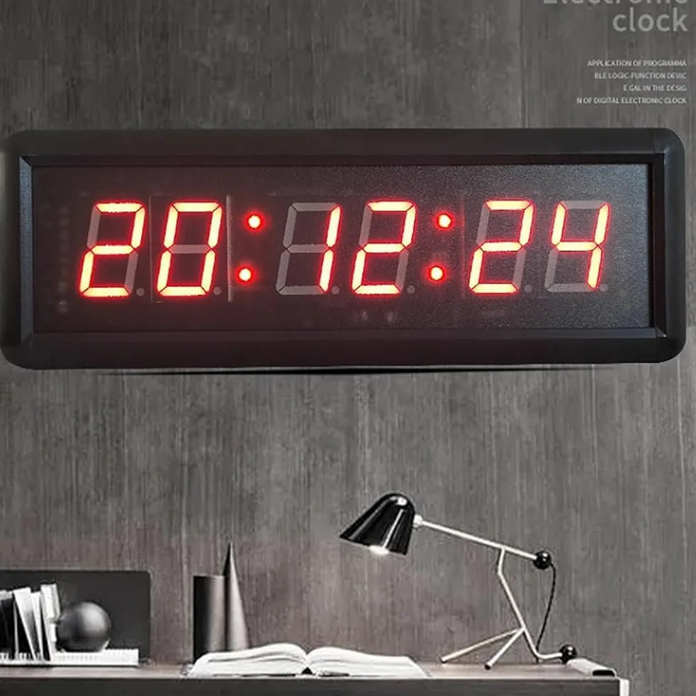 Temporizador digital de gimnasio, cronómetro LED con 3 controles de botón y control remoto, función de cuenta regresiva/temporizador/reloj despertador