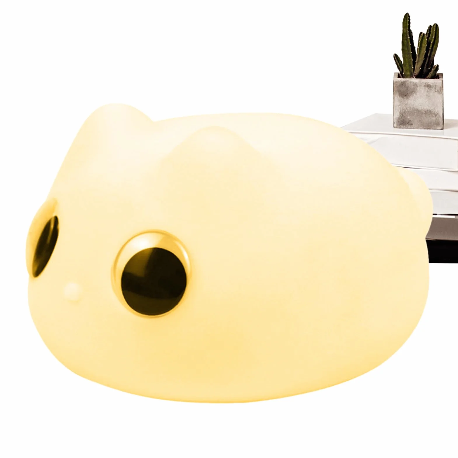 Lámpara nocturna de gato de silicona recargable para niños, decoración de habitación infantil