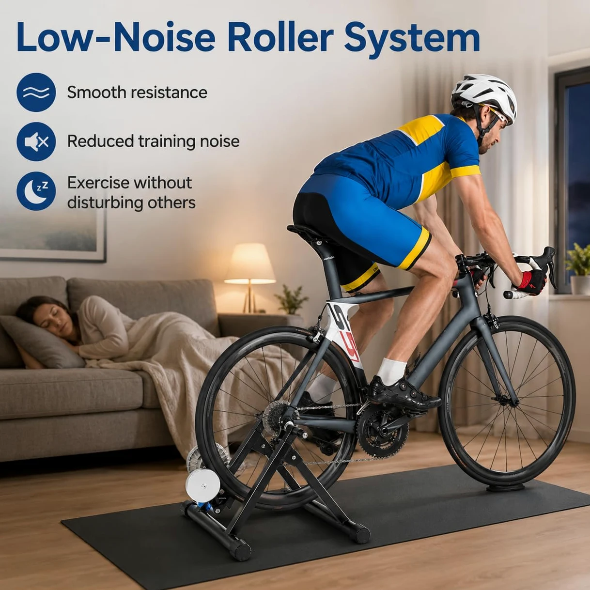 Home Trainer Bicicleta Entrenador de Bicicleta Home Trainer Diseño Ajustable Fluid Bike Trainer Banco de Entrenamiento de Bicicleta Fluido,Adecuado para Bicicletas de 26-29 Pulgadas, Bicicletas de