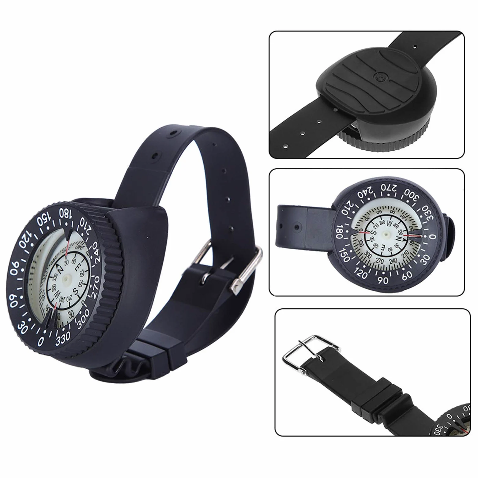 Brújula de la muñeca, brújula de Reloj Impermeable tamaño Mini para el Buceo Pesca submarina Pesca Senderismo Actividades al Aire y piragüismo Kayak con Snorkel